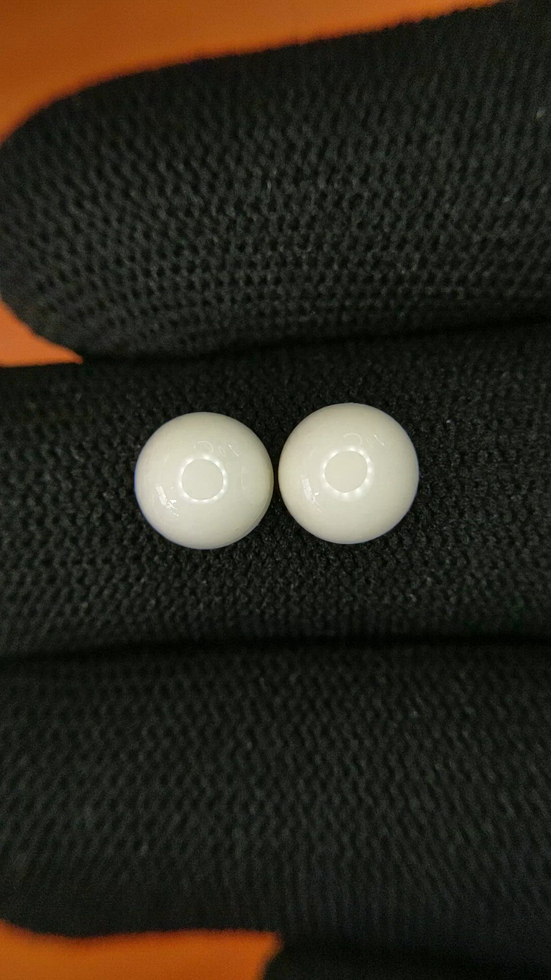 3.91&nbsp;Ct.Tw.Total Carat Weight Salmon and White Cabochon Coral Pair from Italy Size Video