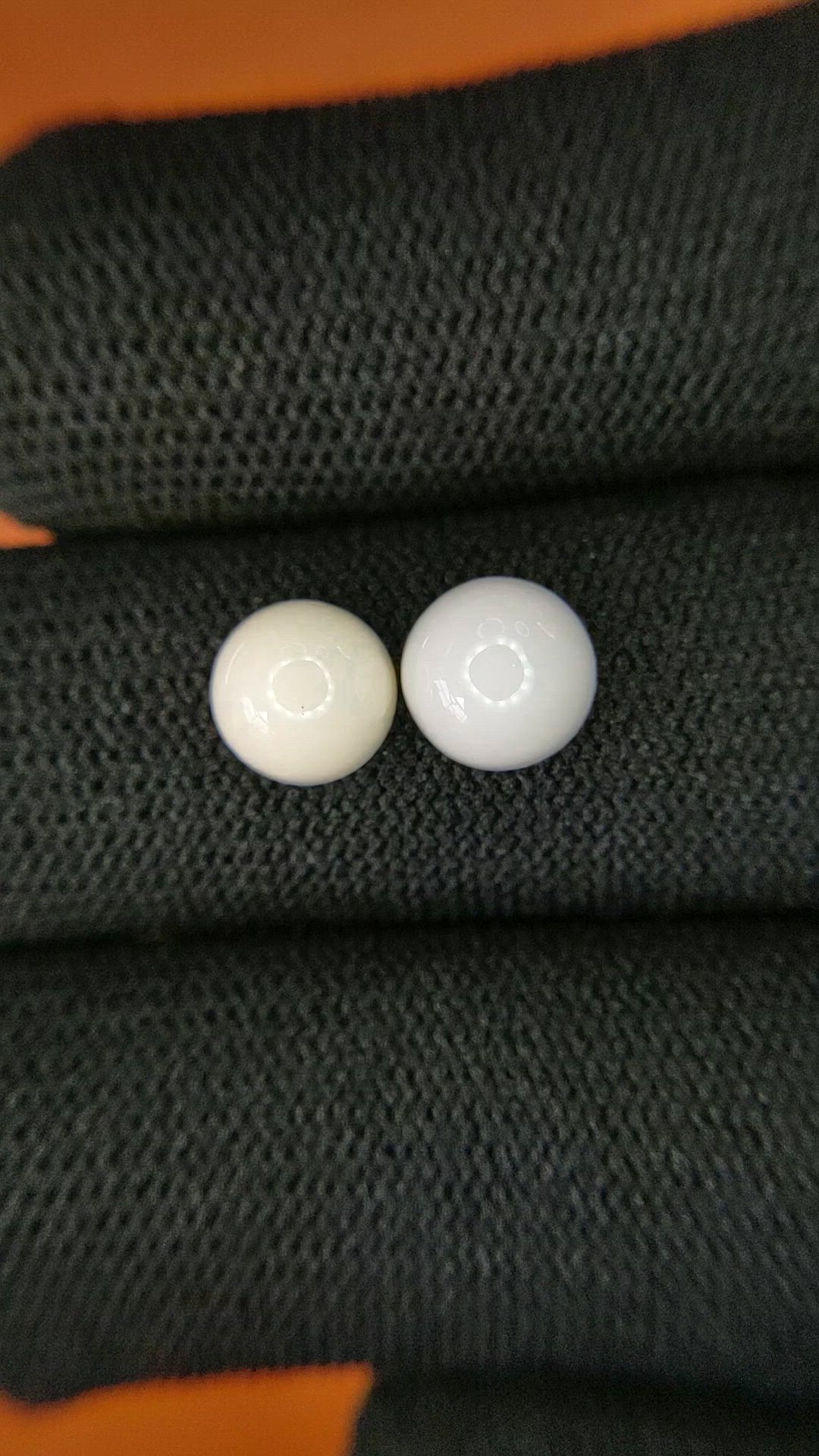3.53&nbsp;Ct.Tw.Total Carat Weight Salmon and White Cabochon Coral Pair from Italy Size Video