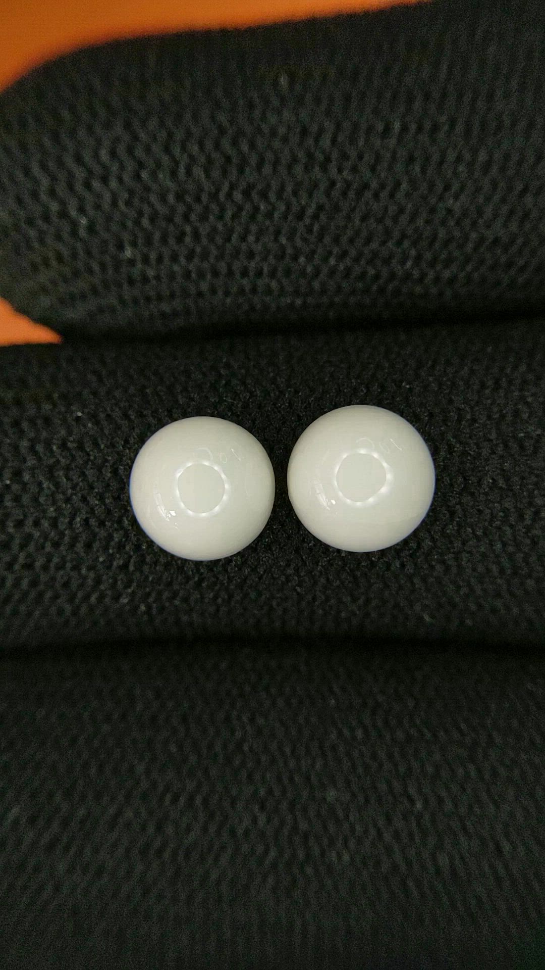 3.53&nbsp;Ct.Tw.Total Carat Weight Salmon and White Cabochon Coral Pair from Italy Size Video