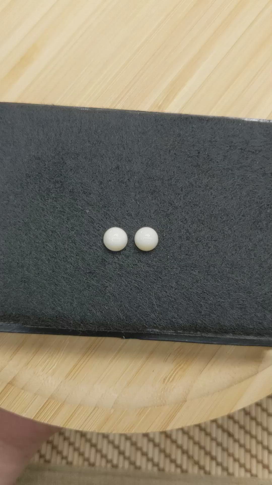 3.61 Ct.Tw.Total Carat Weight Salmon and White Cabochon Coral Pair from Italy Size Video