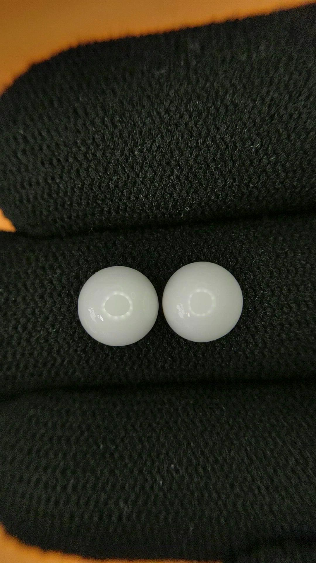 3.42&nbsp;Ct.Tw.Total Carat Weight Salmon and White Cabochon Coral Pair from Italy Size Video
