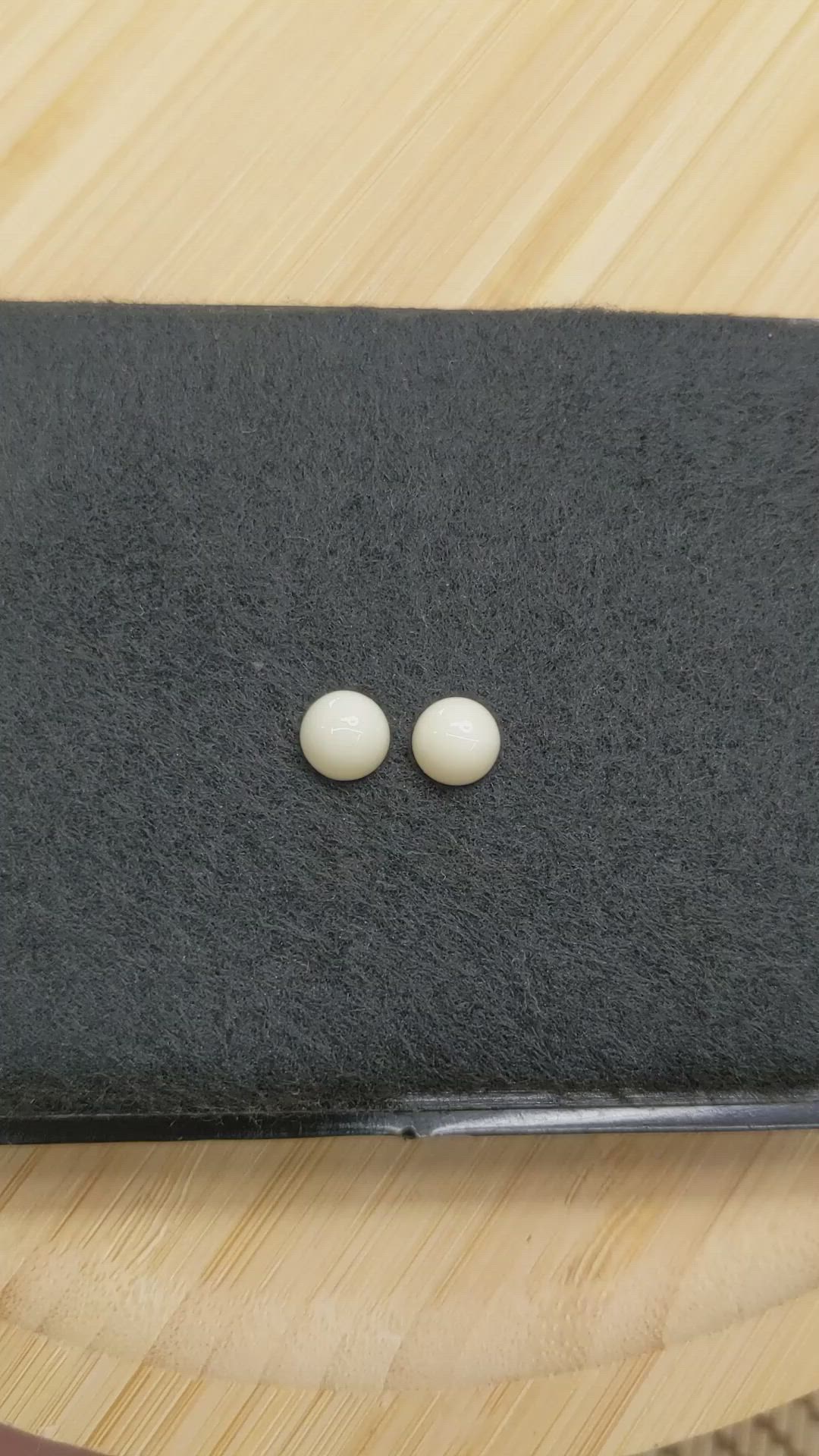 3.51 Ct.Tw.Total Carat Weight Salmon and White Cabochon Coral Pair from Italy Size Video