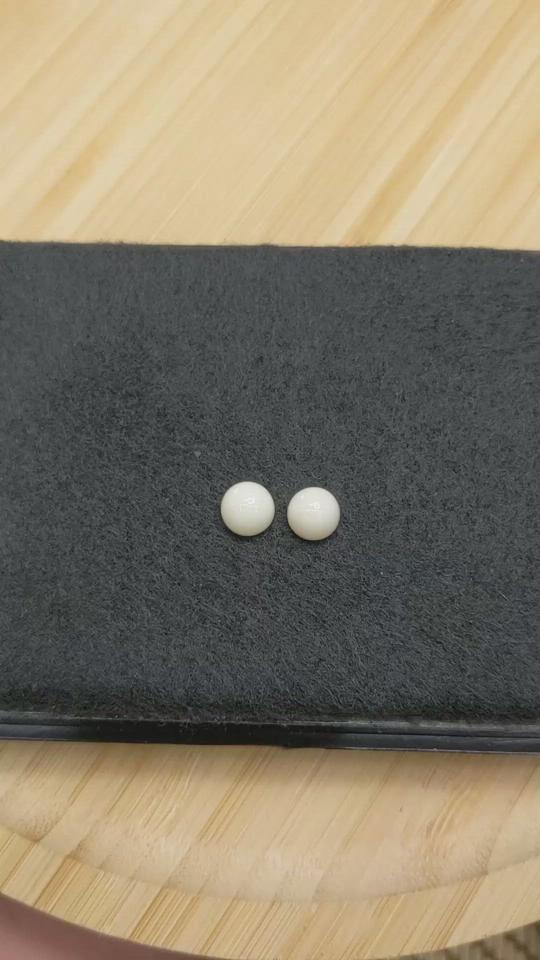 3.48&nbsp;Ct.Tw.Total Carat Weight Salmon and White Cabochon Coral Pair from Italy Size Video