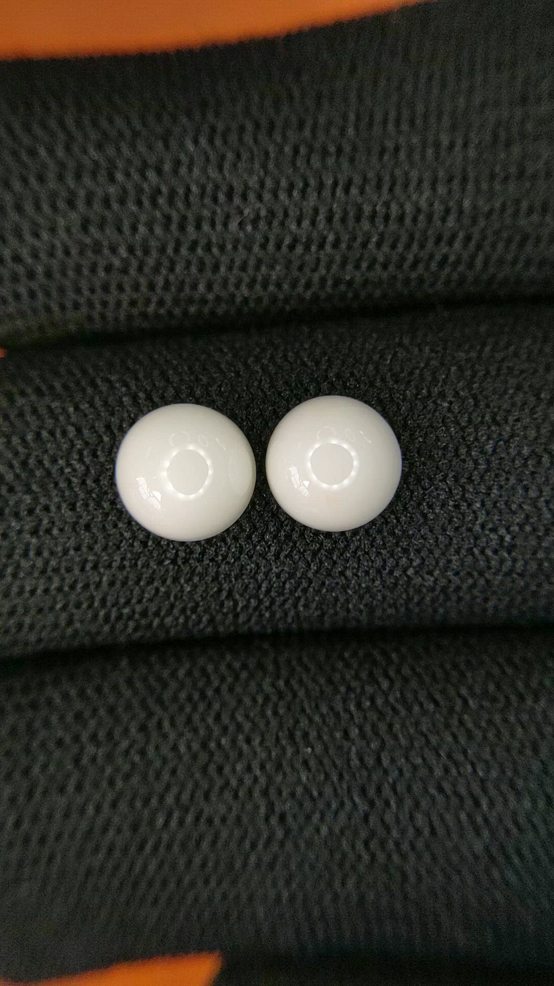3.48&nbsp;Ct.Tw.Total Carat Weight Salmon and White Cabochon Coral Pair from Italy Size Video