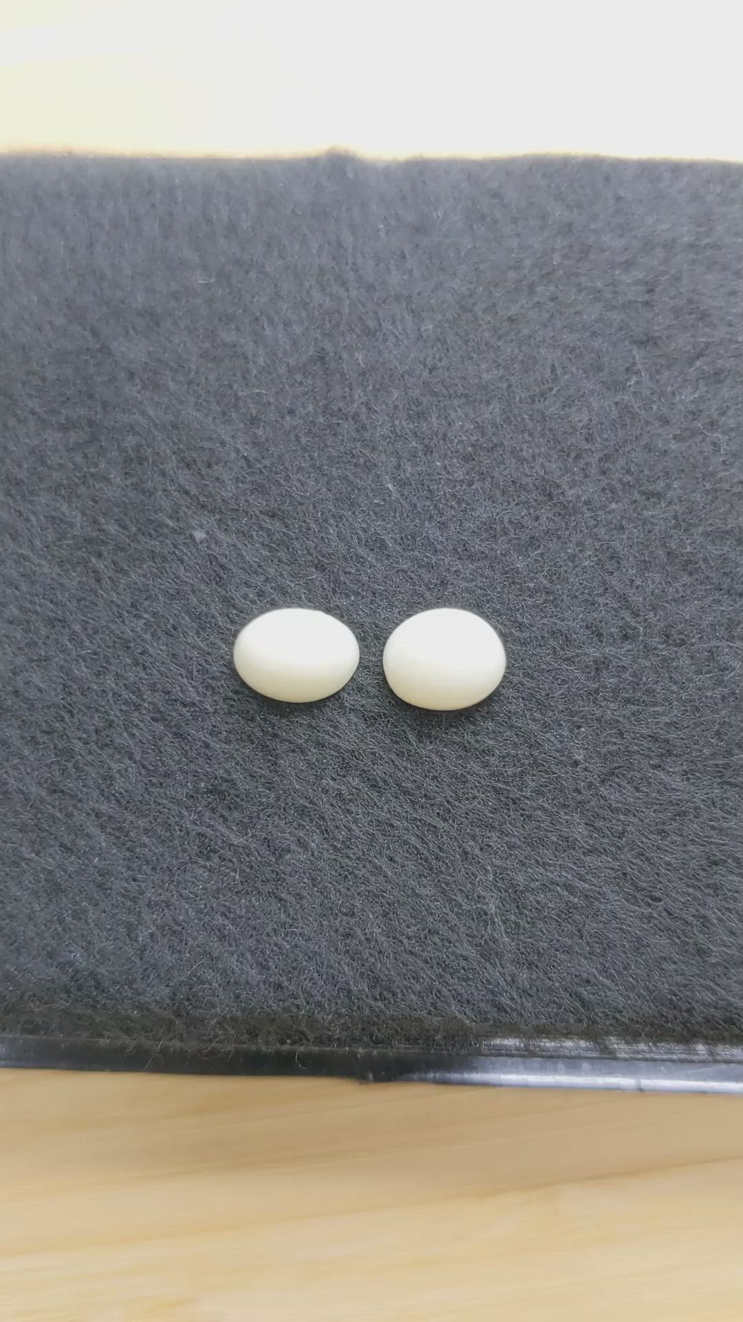3.38&nbsp;Ct.Tw.Total Carat Weight Salmon and White Cabochon Coral Pair from Italy Size Video