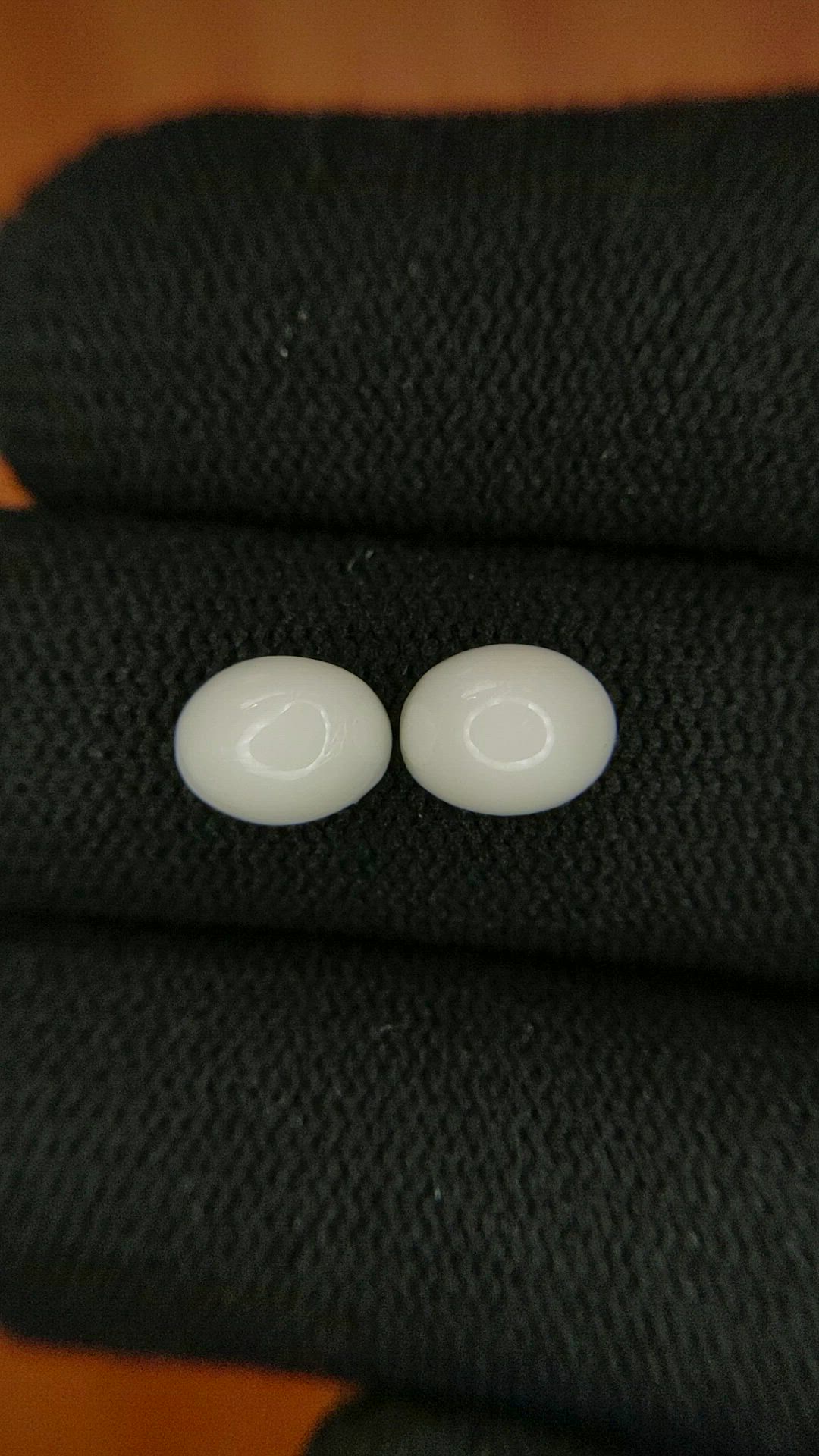 3.32&nbsp;Ct.Tw.Total Carat Weight Salmon and White Cabochon Coral Pair from Italy Size Video
