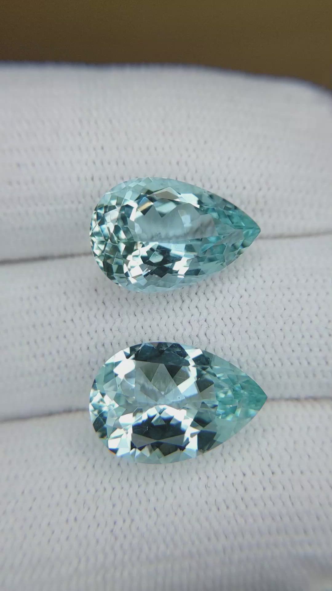 10.23&nbsp;Ct.Tw.Total Carat Weight Blue Aquamarine Pair from Brazil Size Video