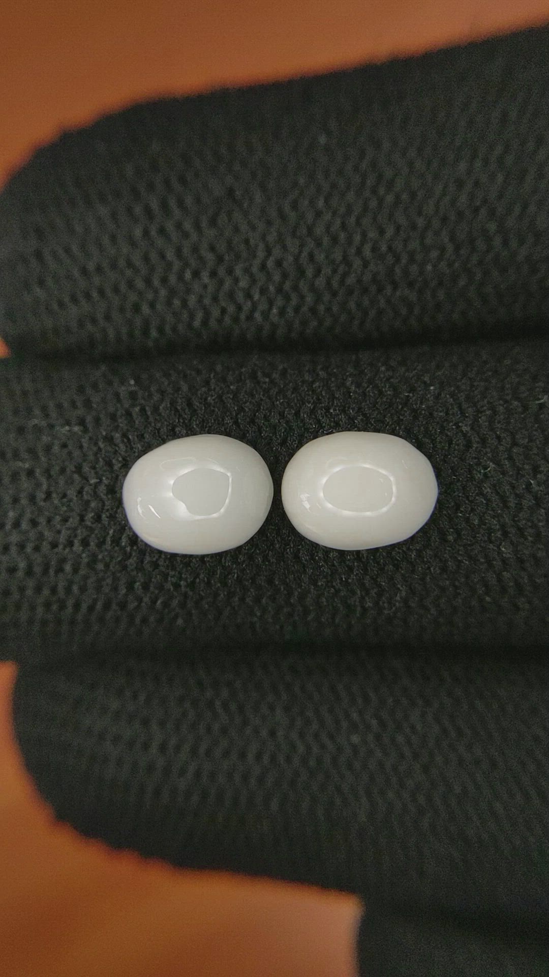 2.77&nbsp;Ct.Tw.Total Carat Weight Salmon and White Cabochon Coral Pair from Italy Size Video