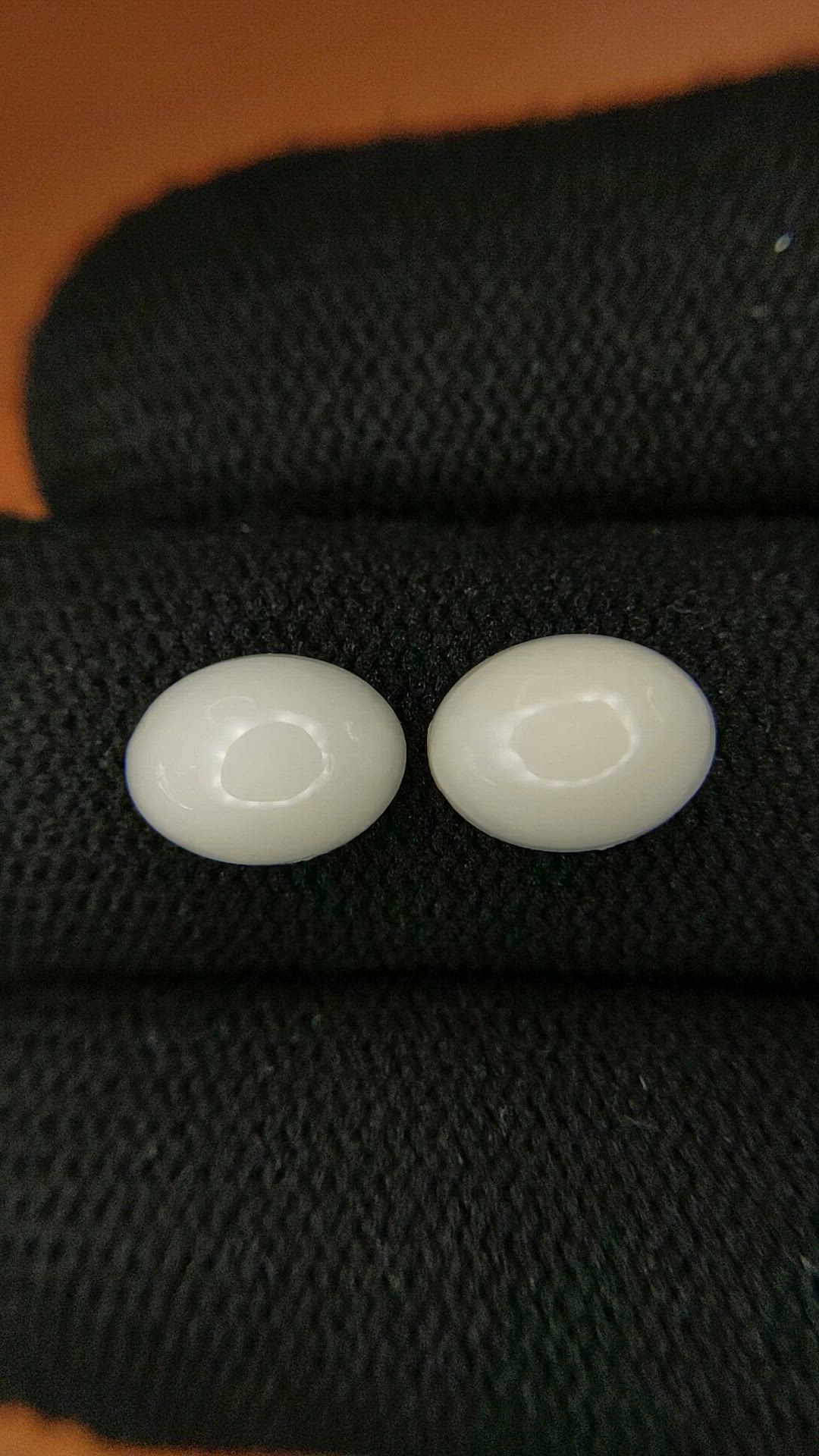 4.19&nbsp;Ct.Tw.Total Carat Weight Salmon and White Cabochon Coral Pair from Italy Size Video