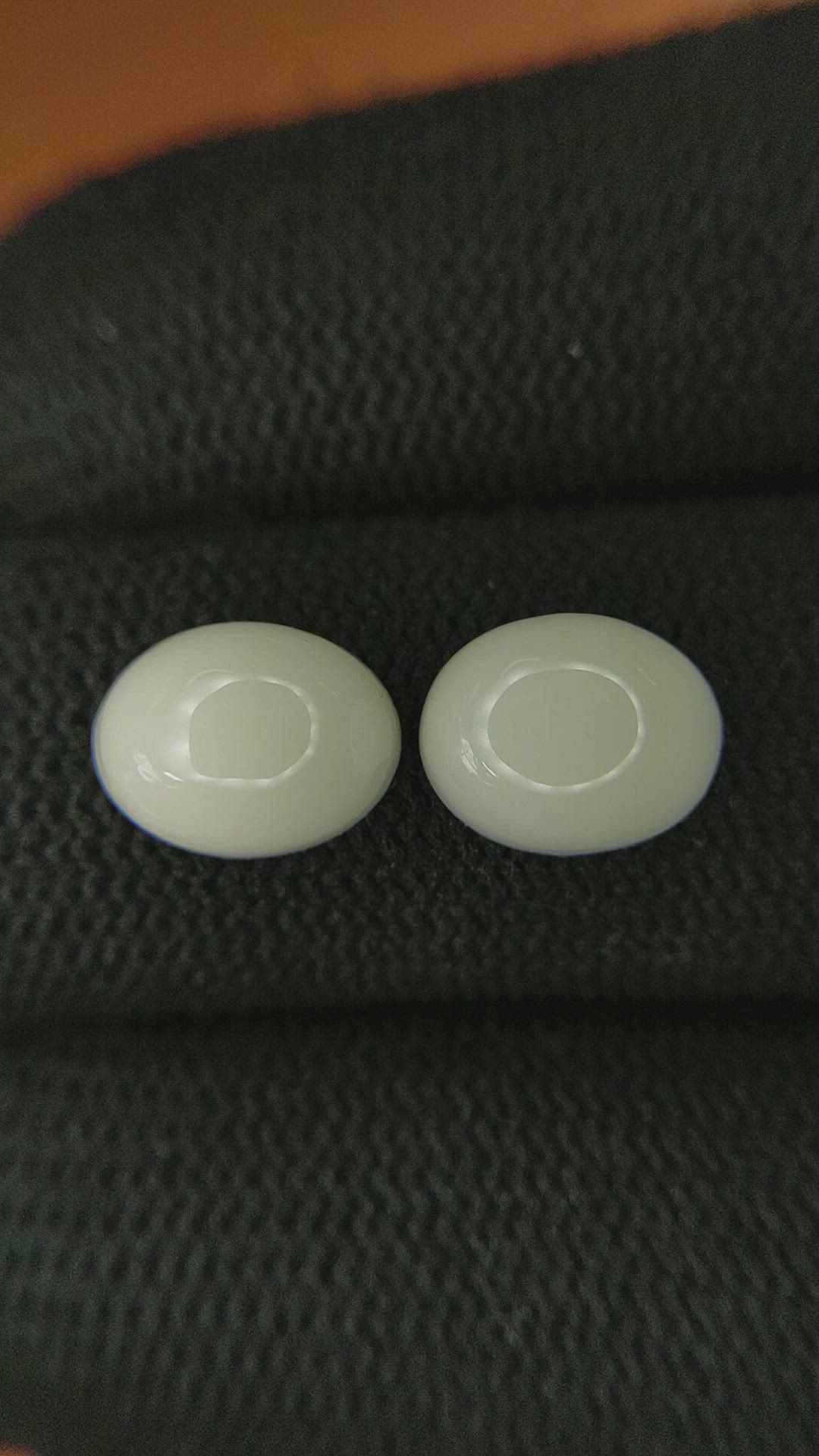 4.52 Ct.Tw.Total Carat Weight Salmon and White Cabochon Coral Pair from Italy Size Video