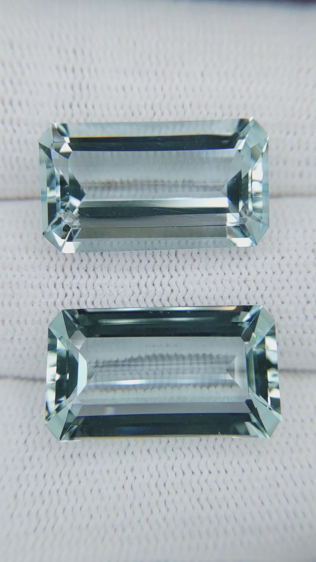 23.74 Ct.Tw.Total Carat Weight Blue Aquamarine Pair from Brazil Size Video