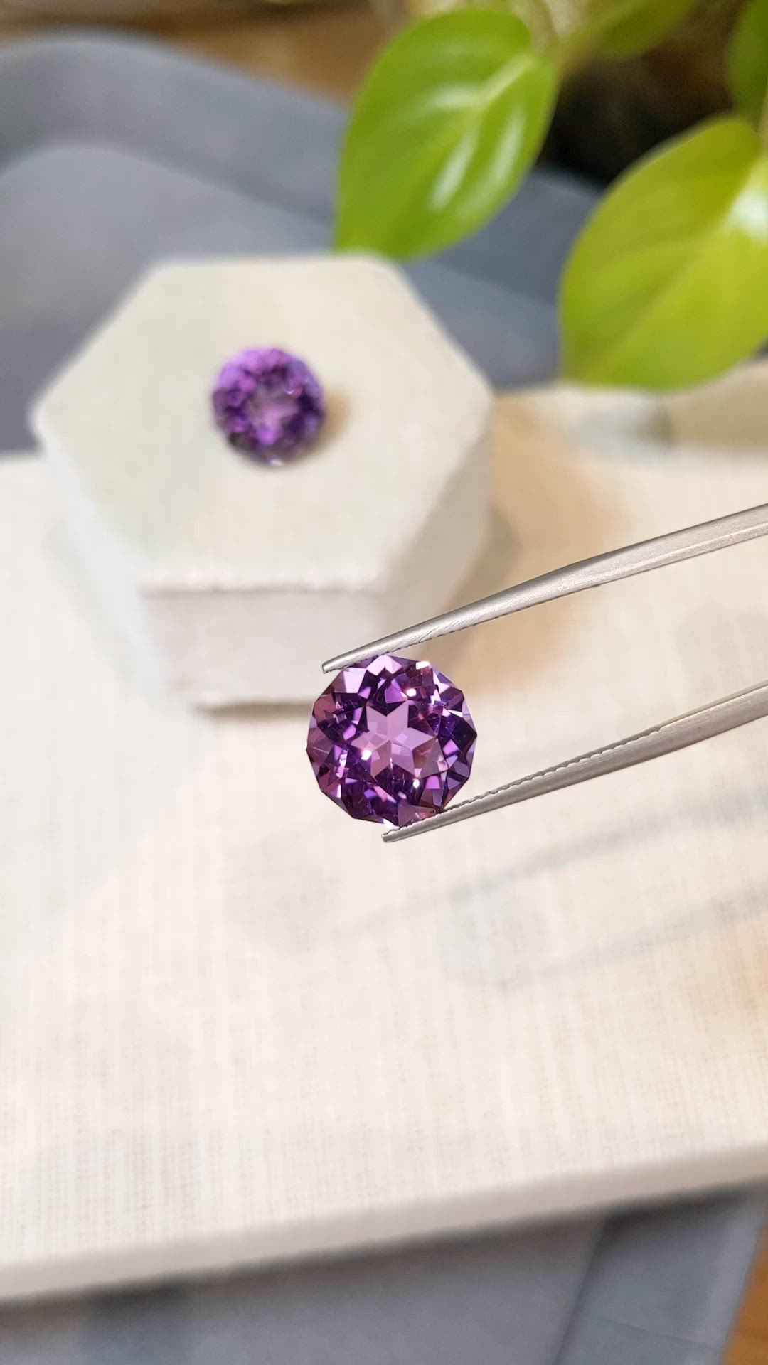 11.60&nbsp;Ct.Tw.Total Carat Weight Purple Amethyst Pair from Brazil Size Video