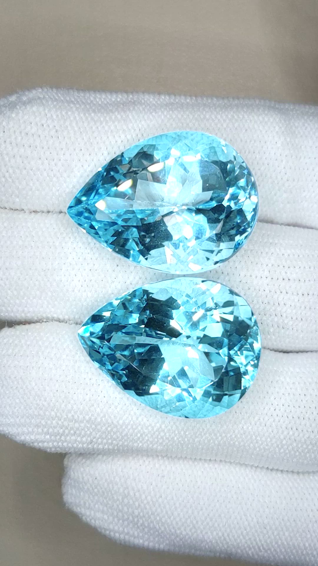 73.54 Ct.Tw.Total Carat Weight Blue Topaz Pair from Brazil Size Video