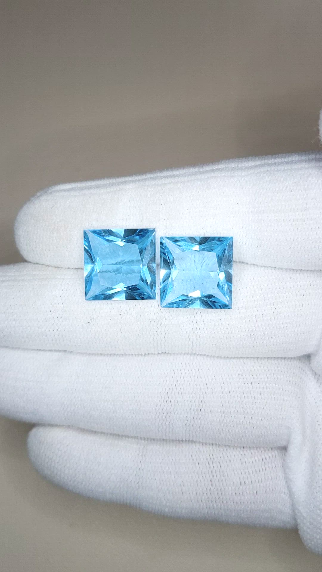 22.54 Ct.Tw.Total Carat Weight Blue Topaz Pair from Brazil Size Video
