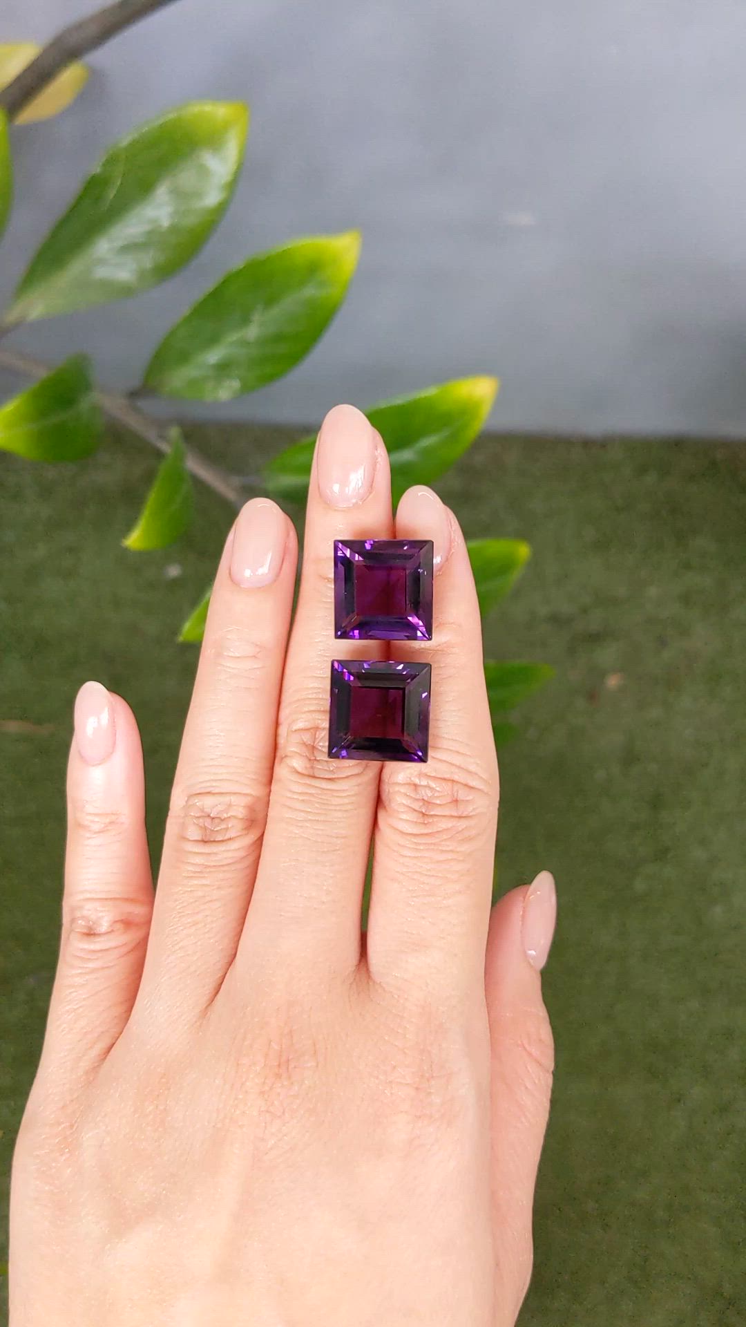 26.30&nbsp;Ct.Tw.Total Carat Weight Purple Amethyst Pair from Brazil Size Video