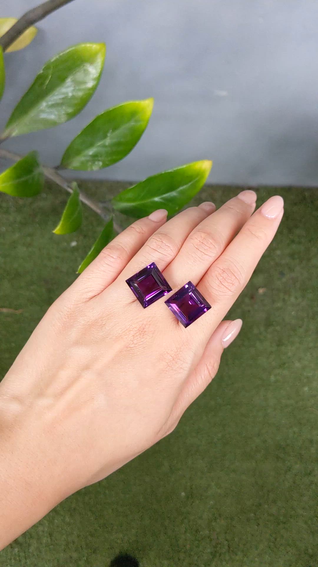 26.30&nbsp;Ct.Tw.Total Carat Weight Purple Amethyst Pair from Brazil Size Video