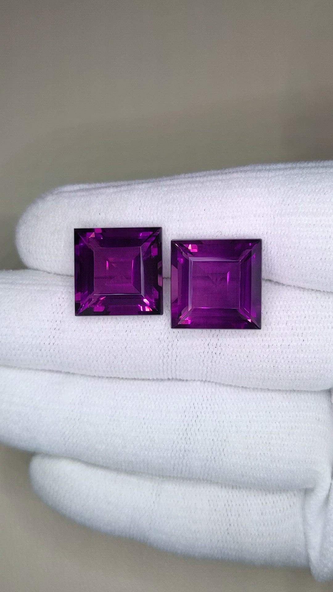 21.47&nbsp;Ct.Tw.Total Carat Weight Purple Amethyst Pair from Brazil Size Video