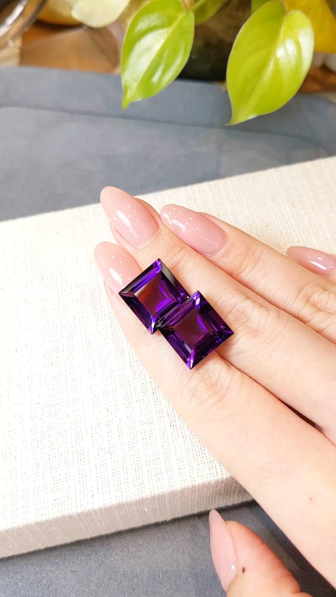 21.47&nbsp;Ct.Tw.Total Carat Weight Purple Amethyst Pair from Brazil Size Video
