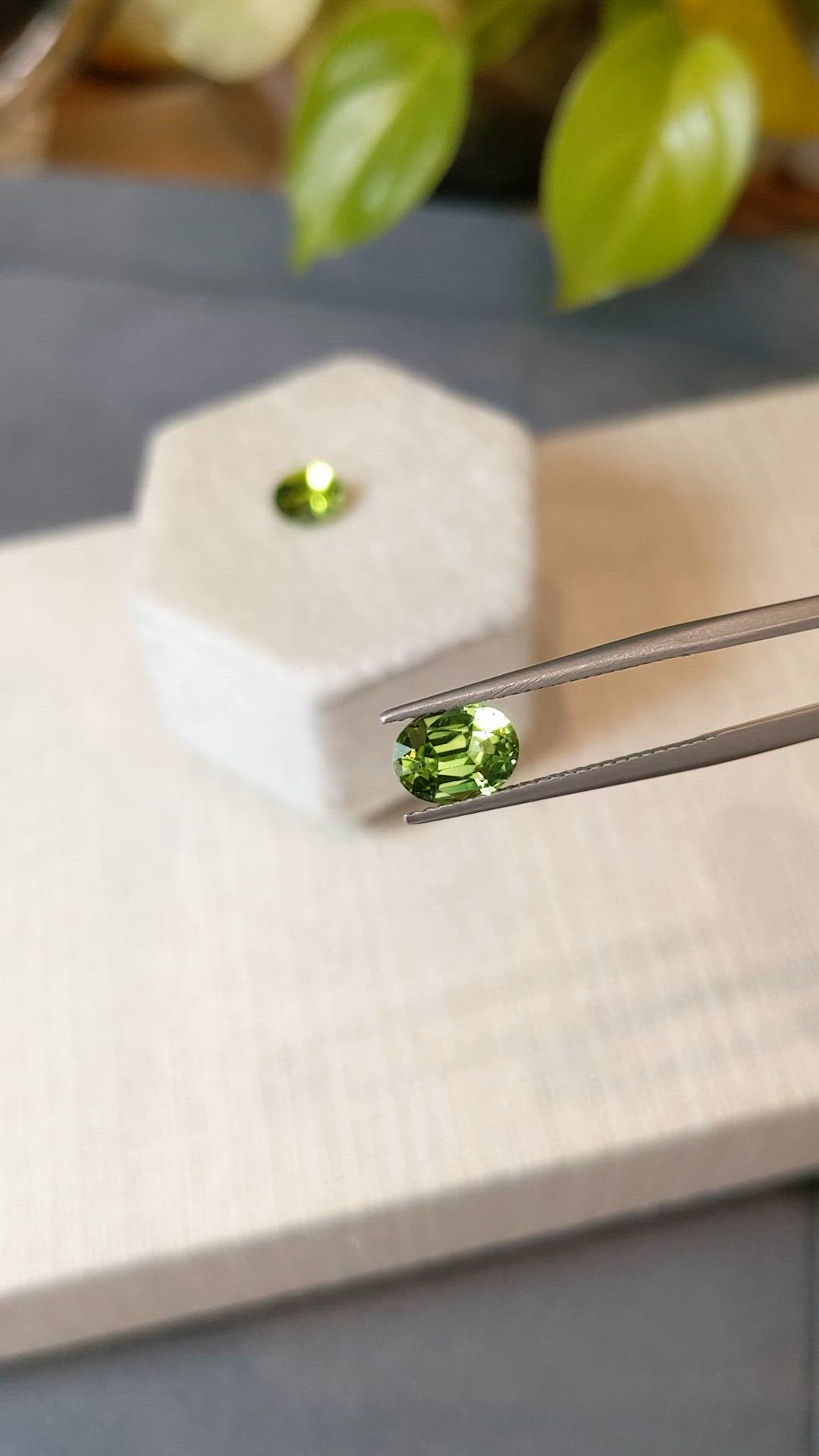 3.06&nbsp;Ct.Tw.Total Carat Weight Yellowish Green Peridot Pair from Burma (Myanmar) Size Video