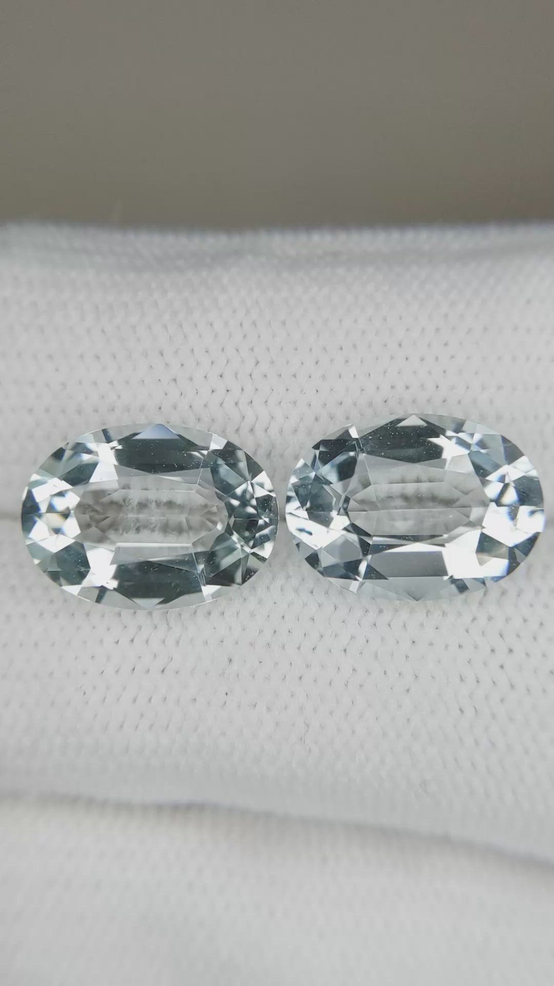 7.92 Ct.Tw.Total Carat Weight Greenish Blue Aquamarine Pair from Brazil Size Video