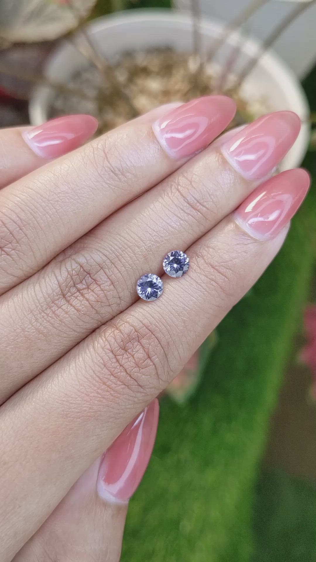 0.99&nbsp;Ct.Tw.Total Carat Weight Greyish Blue Spinel Pair from Ceylon (Sri Lanka) Size Video