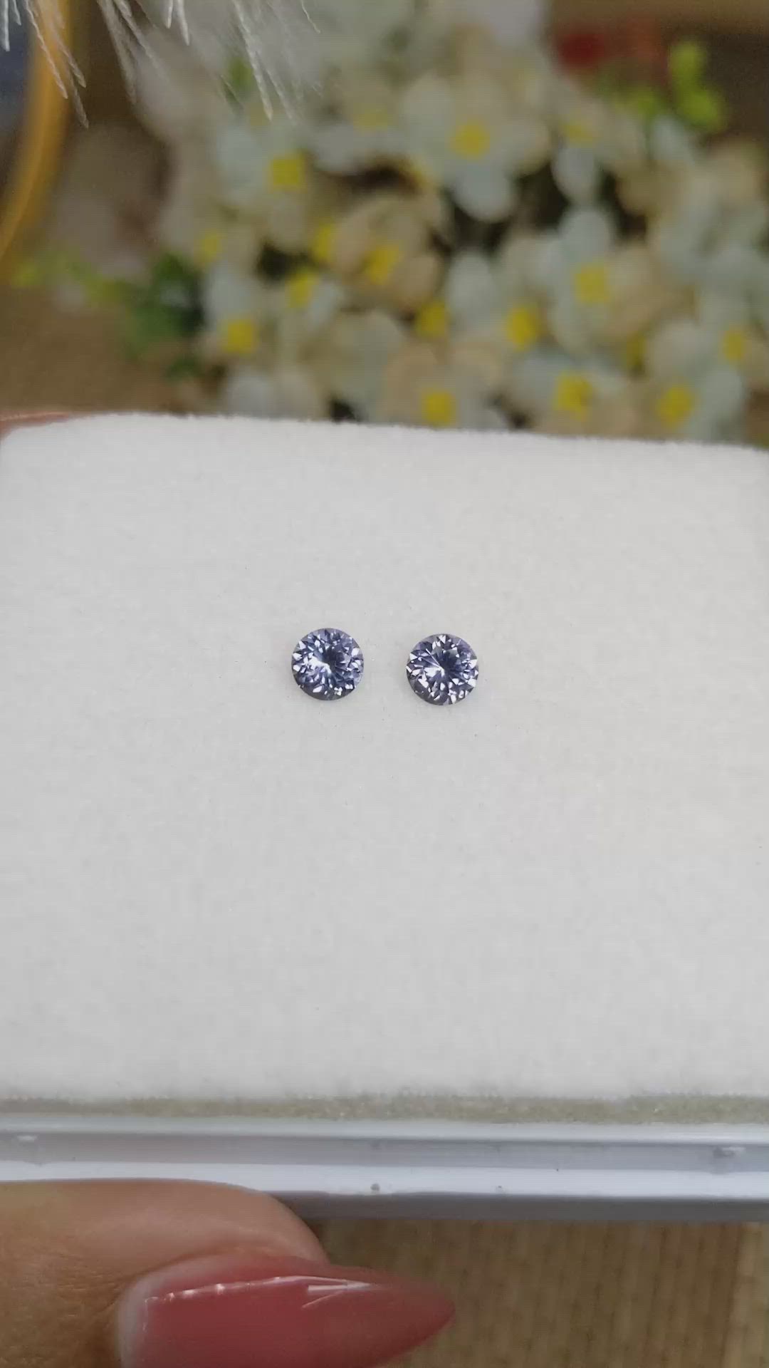 0.99&nbsp;Ct.Tw.Total Carat Weight Greyish Blue Spinel Pair from Ceylon (Sri Lanka) Size Video