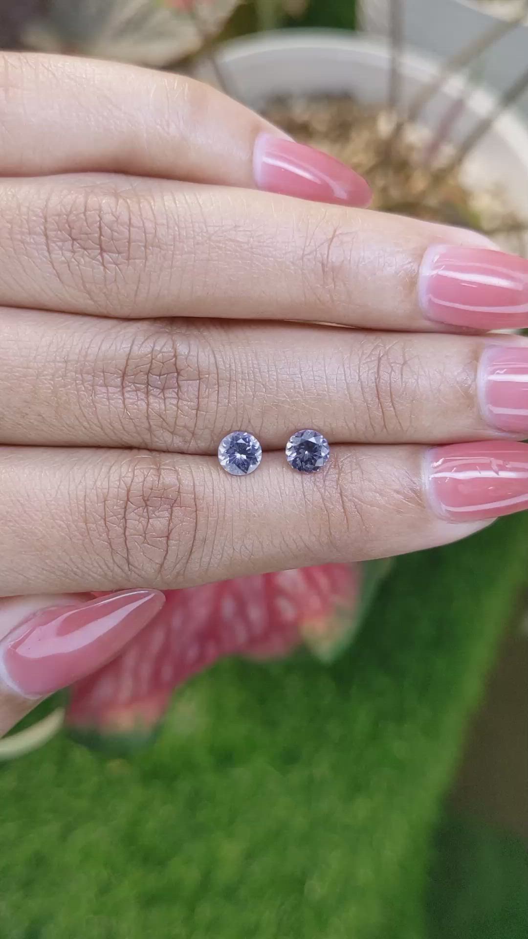 0.99&nbsp;Ct.Tw.Total Carat Weight Greyish Blue Spinel Pair from Ceylon (Sri Lanka) Size Video