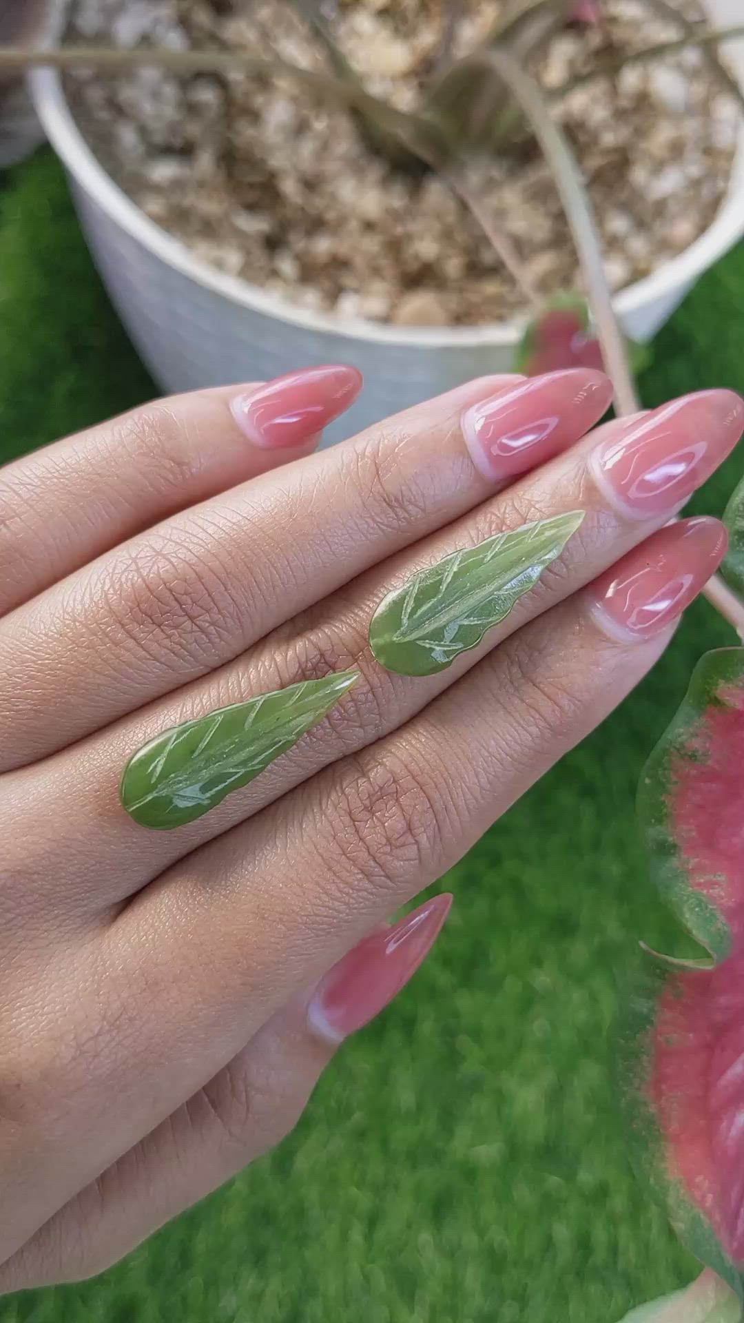 12.60&nbsp;Ct.Tw.Total Carat Weight Green Jade Pair from Burma (Myanmar) Size Video
