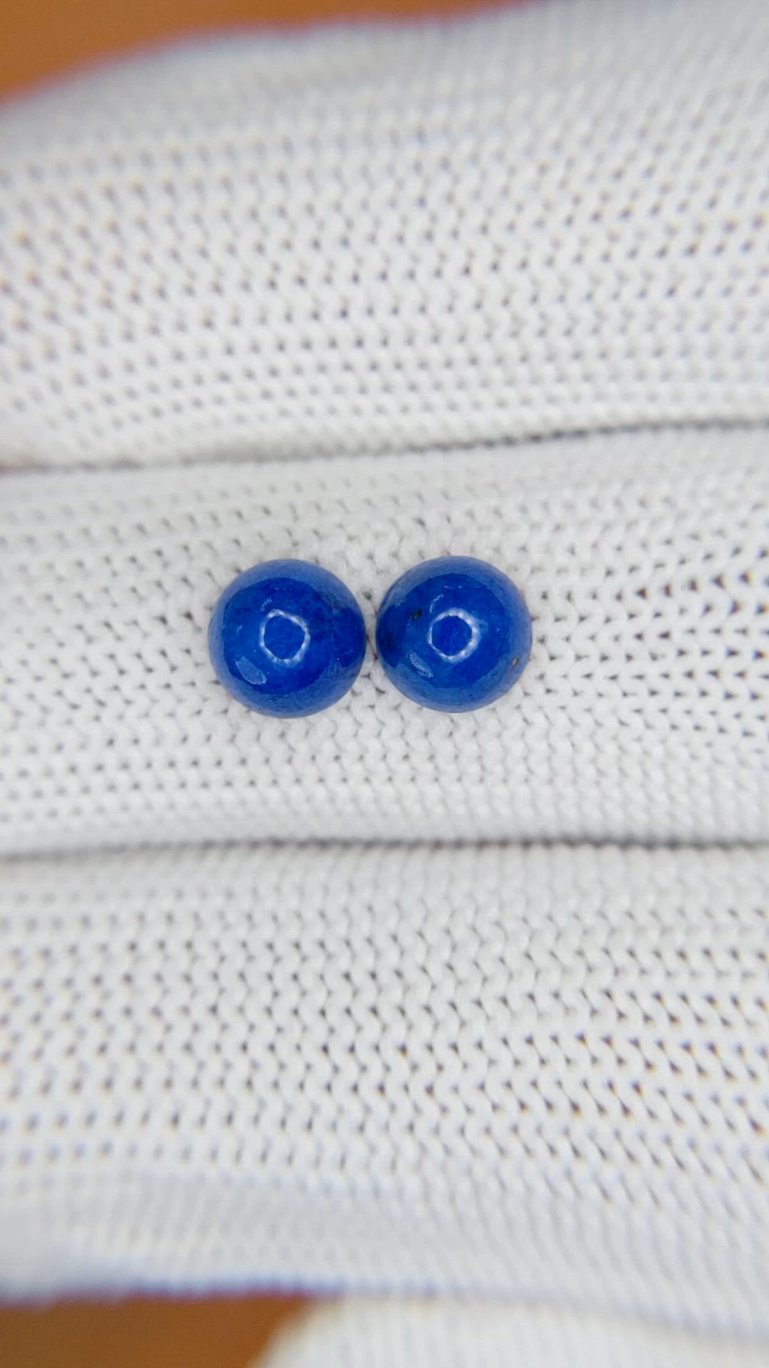 1.86&nbsp;Ct.Tw.Total Carat Weight Cabochon Lapis Pair from Afghanistan Size Video