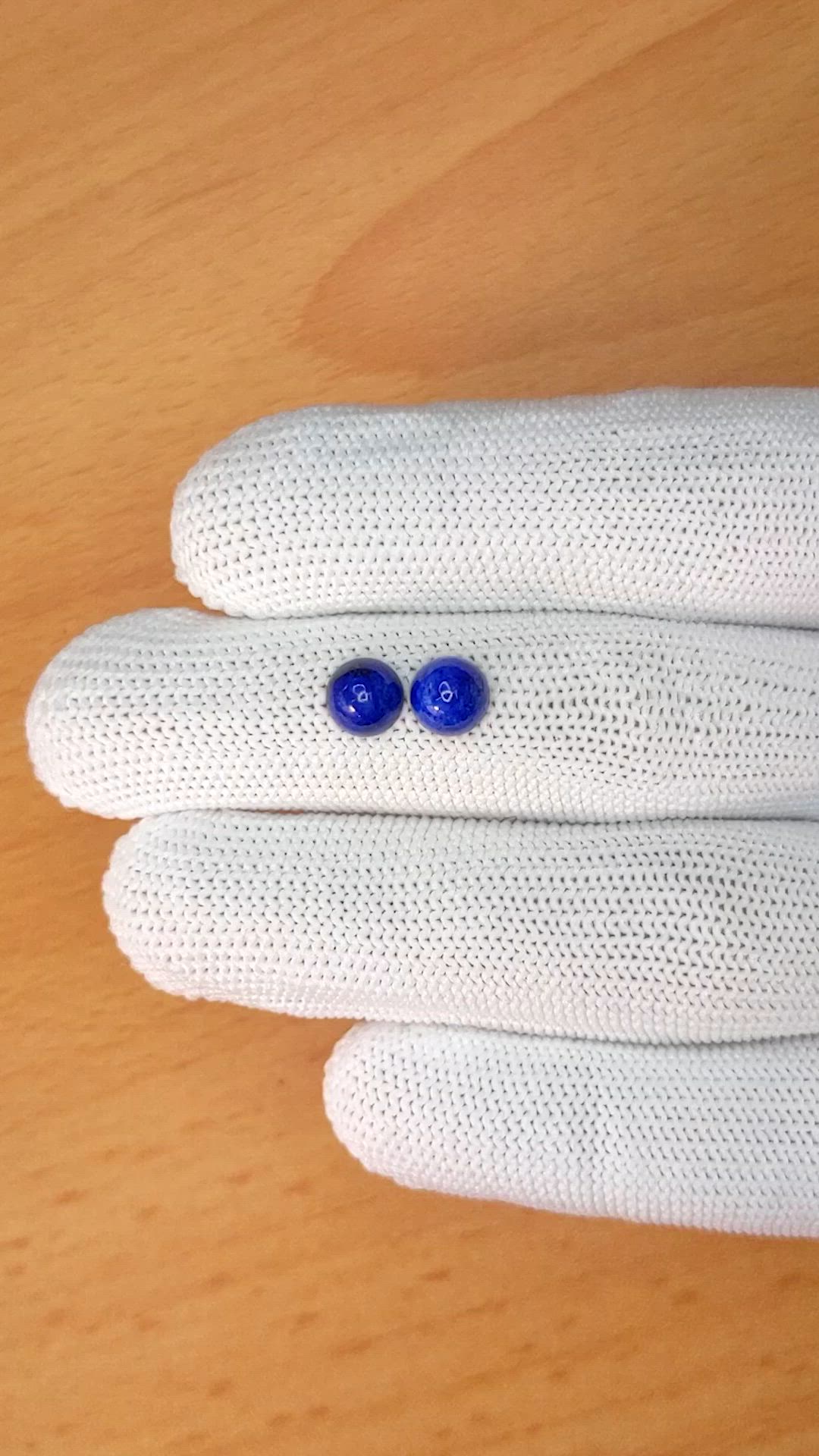 1.98 Ct.Tw.Total Carat Weight Cabochon Lapis Pair from Afghanistan Size Video