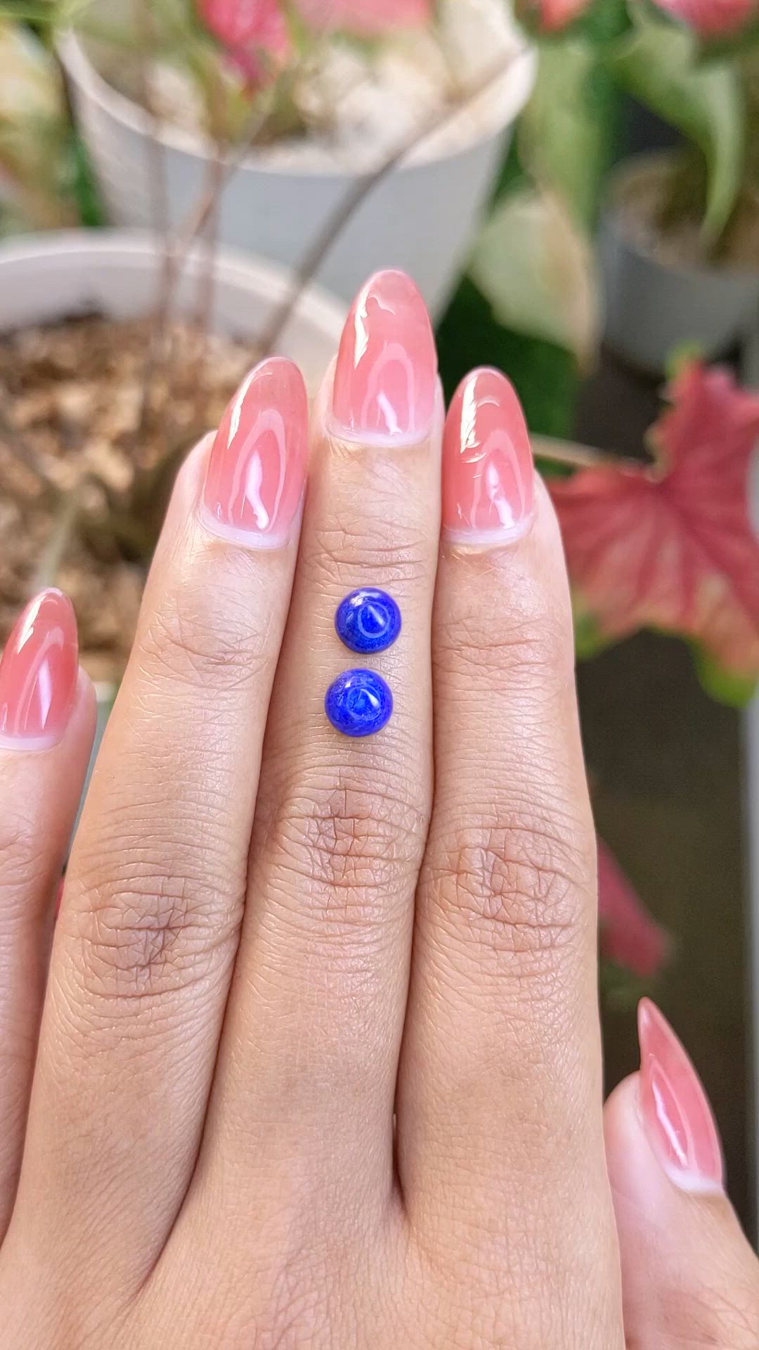 1.91&nbsp;Ct.Tw.Total Carat Weight Cabochon Lapis Pair from Afghanistan Size Video