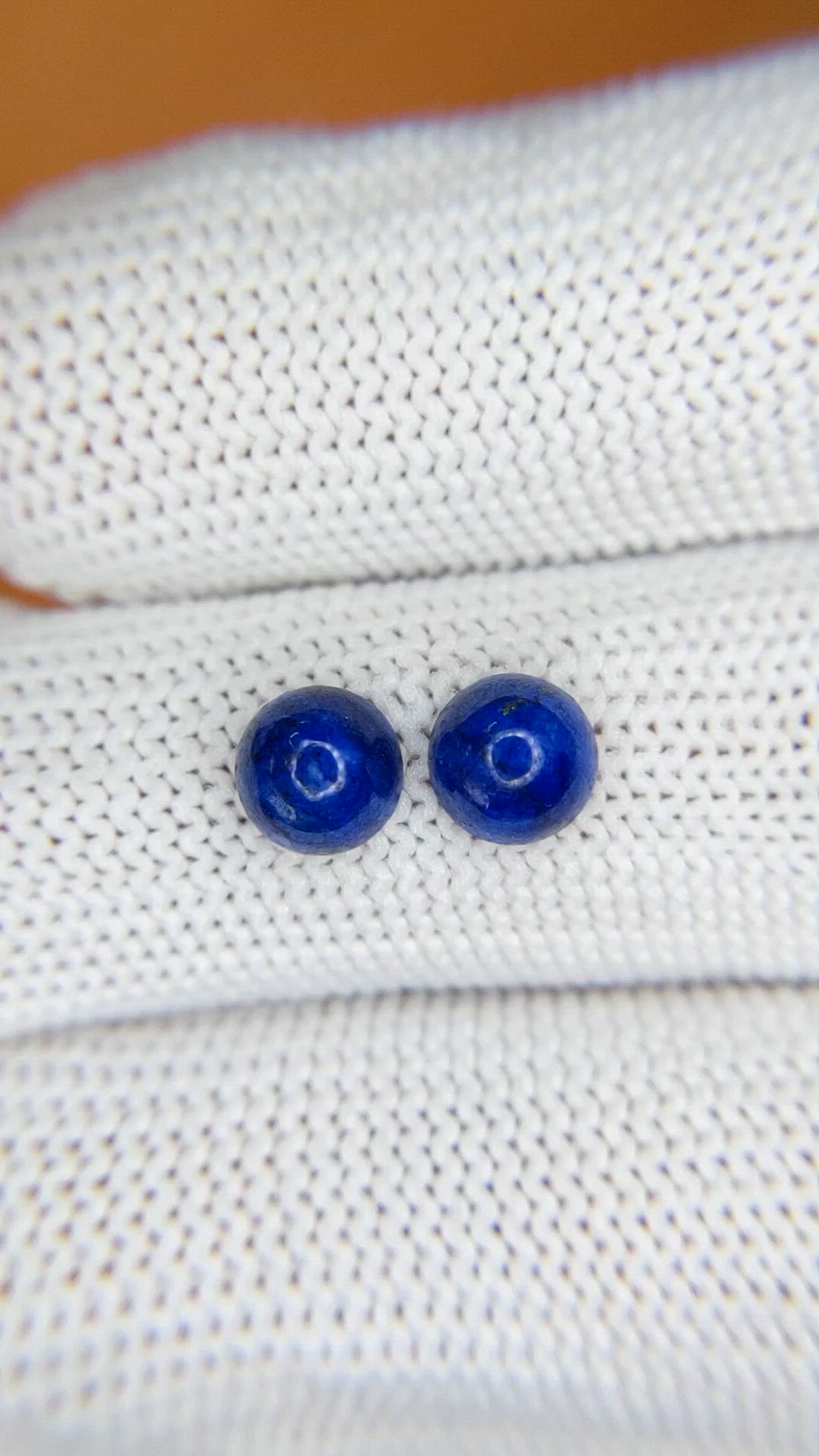 1.84&nbsp;Ct.Tw.Total Carat Weight Cabochon Lapis Pair from Afghanistan Size Video