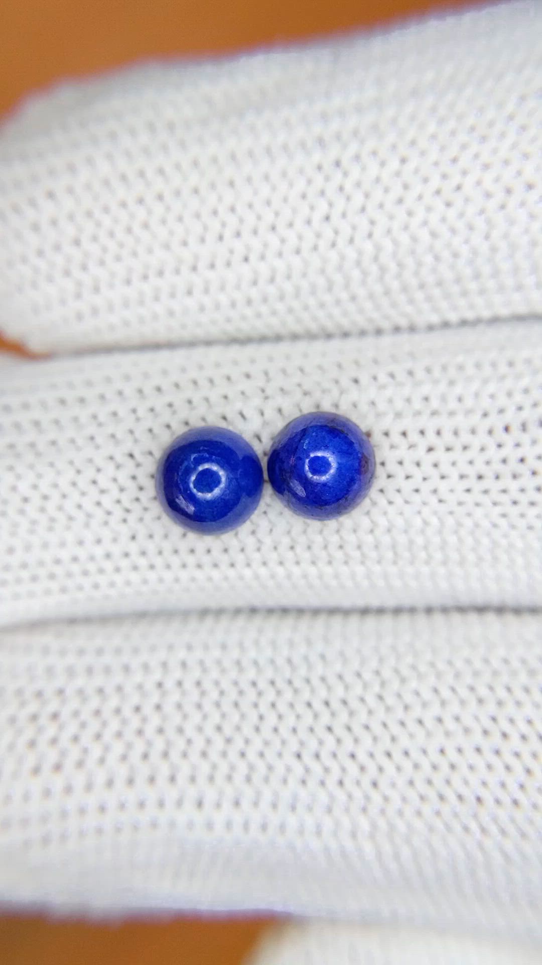 1.94&nbsp;Ct.Tw.Total Carat Weight Cabochon Lapis Pair from Afghanistan Size Video