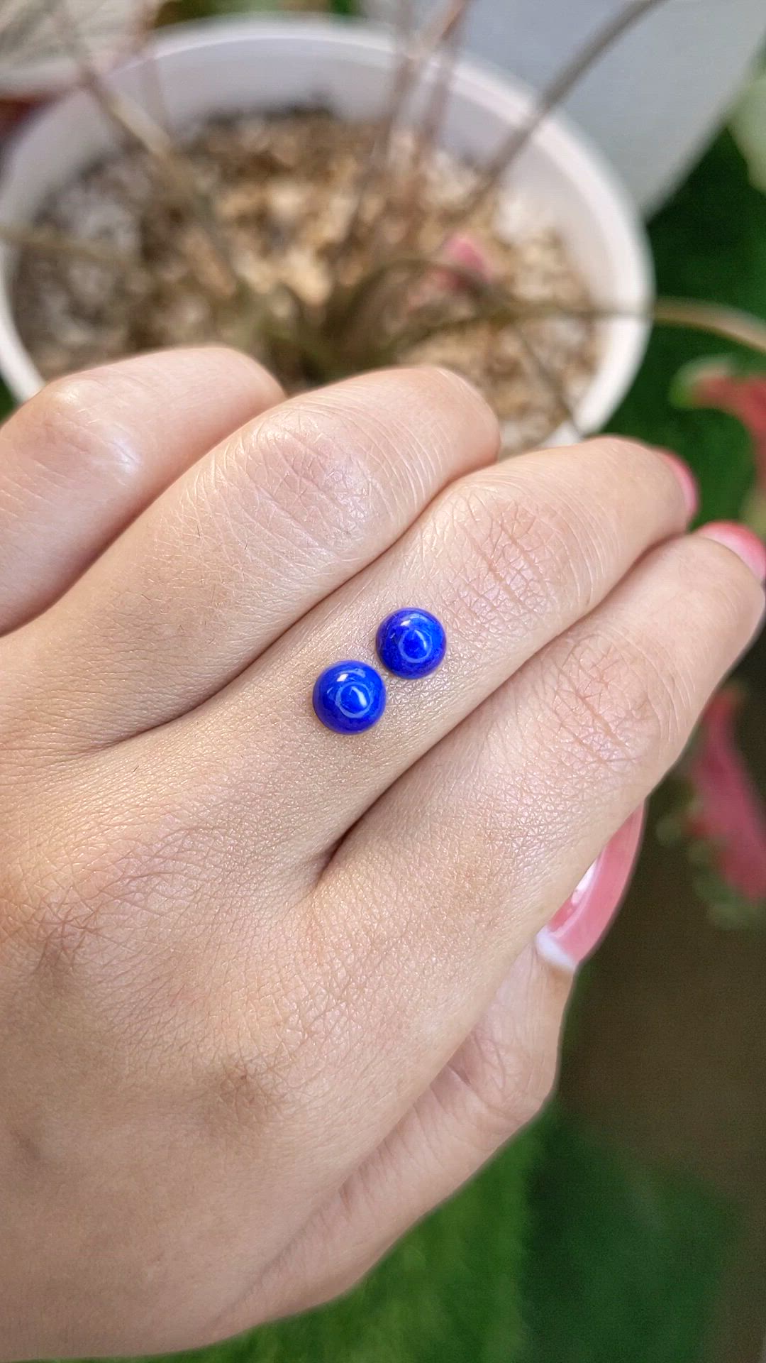 1.94&nbsp;Ct.Tw.Total Carat Weight Cabochon Lapis Pair from Afghanistan Size Video