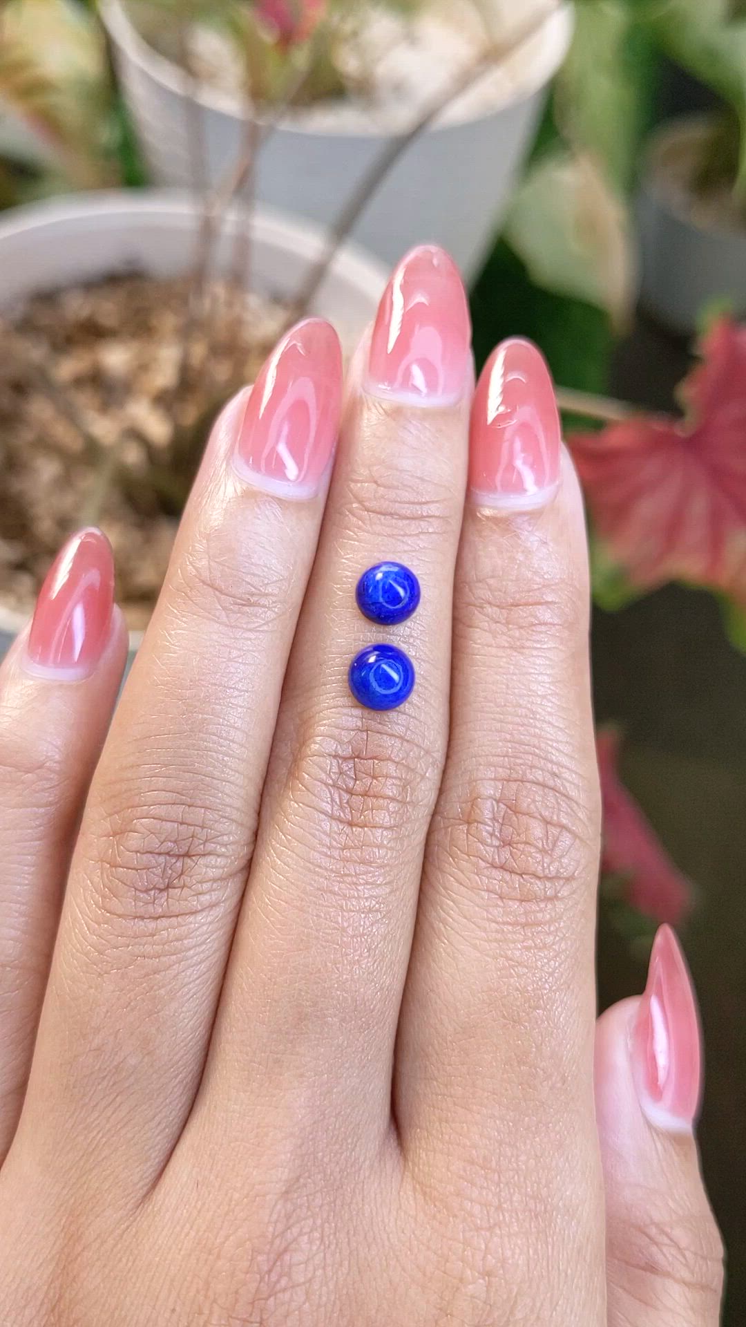1.94&nbsp;Ct.Tw.Total Carat Weight Cabochon Lapis Pair from Afghanistan Size Video
