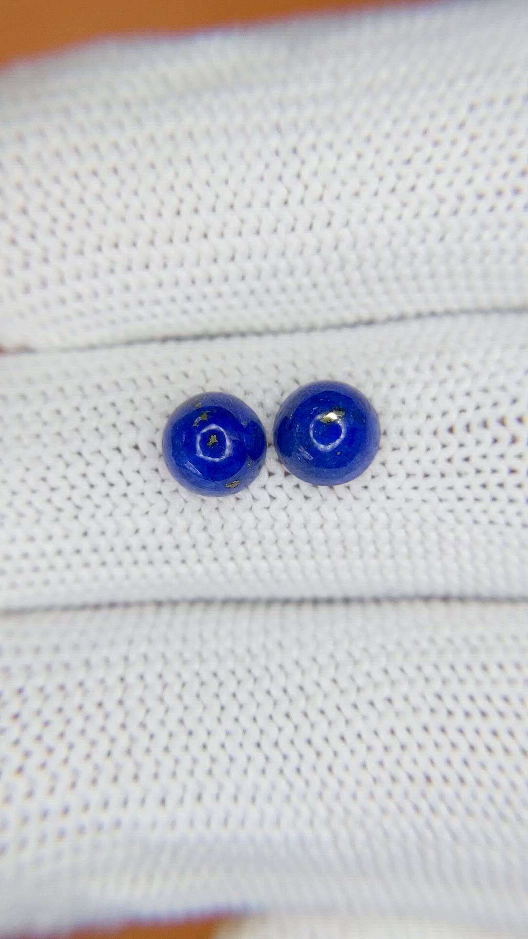 1.80&nbsp;Ct.Tw.Total Carat Weight Cabochon Lapis Pair from Afghanistan Size Video