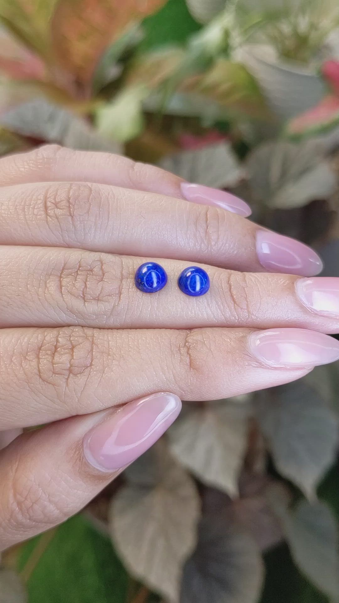 1.99 Ct.Tw.Total Carat Weight Cabochon Lapis Pair from Afghanistan Size Video