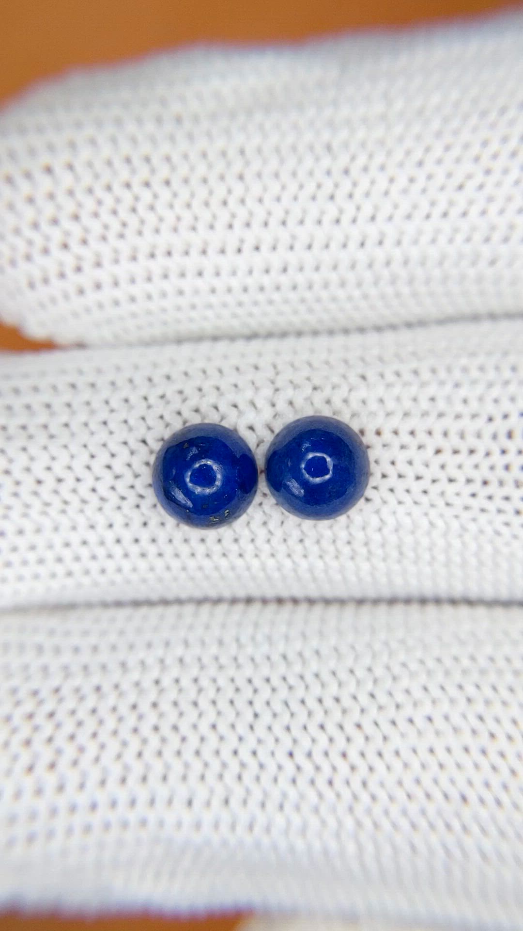1.99 Ct.Tw.Total Carat Weight Cabochon Lapis Pair from Afghanistan Size Video