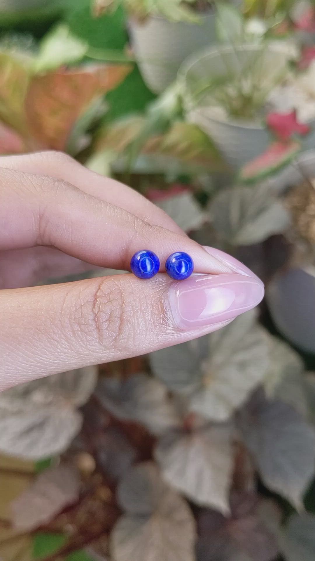 1.99 Ct.Tw.Total Carat Weight Cabochon Lapis Pair from Afghanistan Size Video