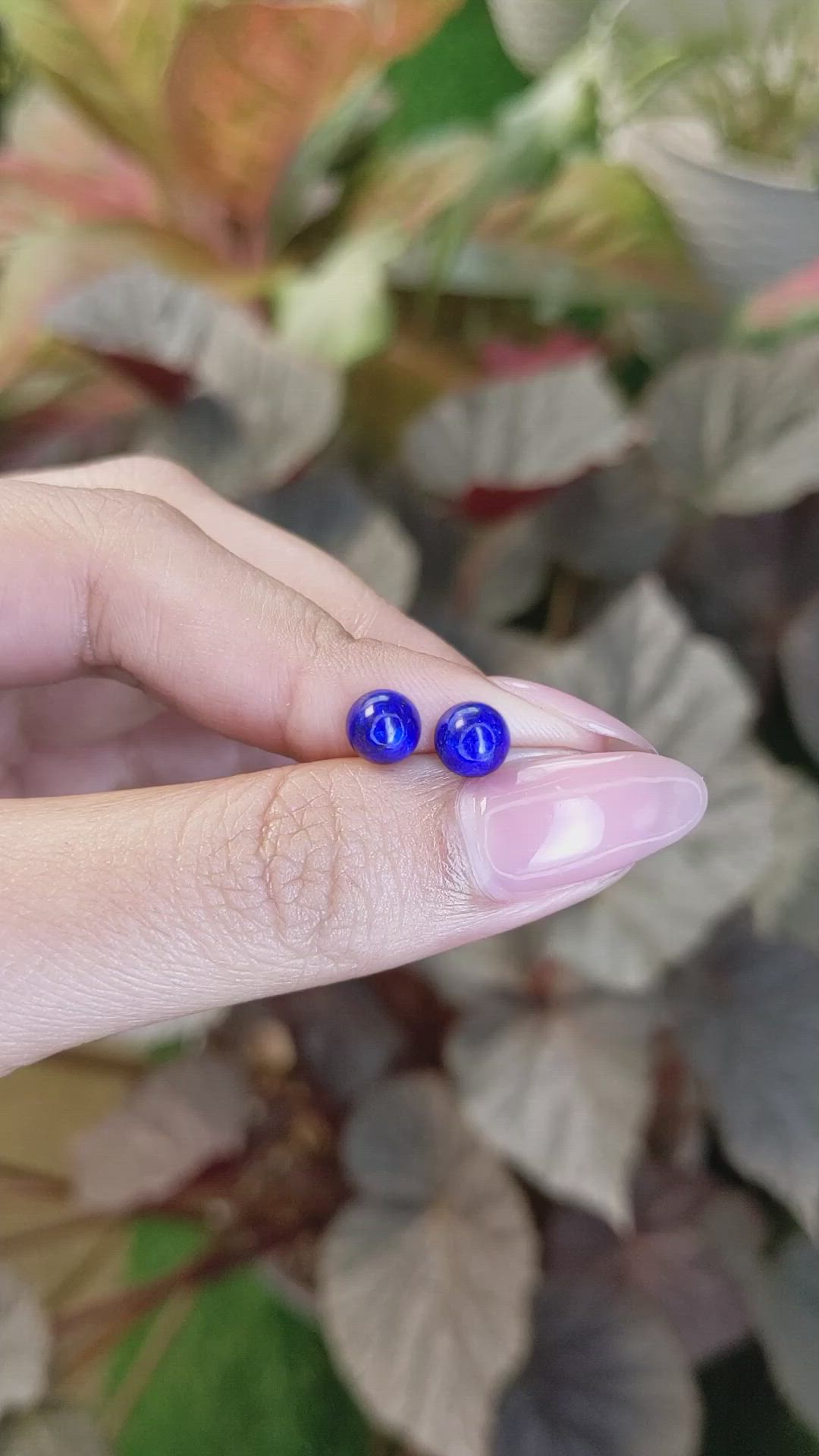1.95 Ct.Tw.Total Carat Weight Cabochon Lapis Pair from Afghanistan Size Video