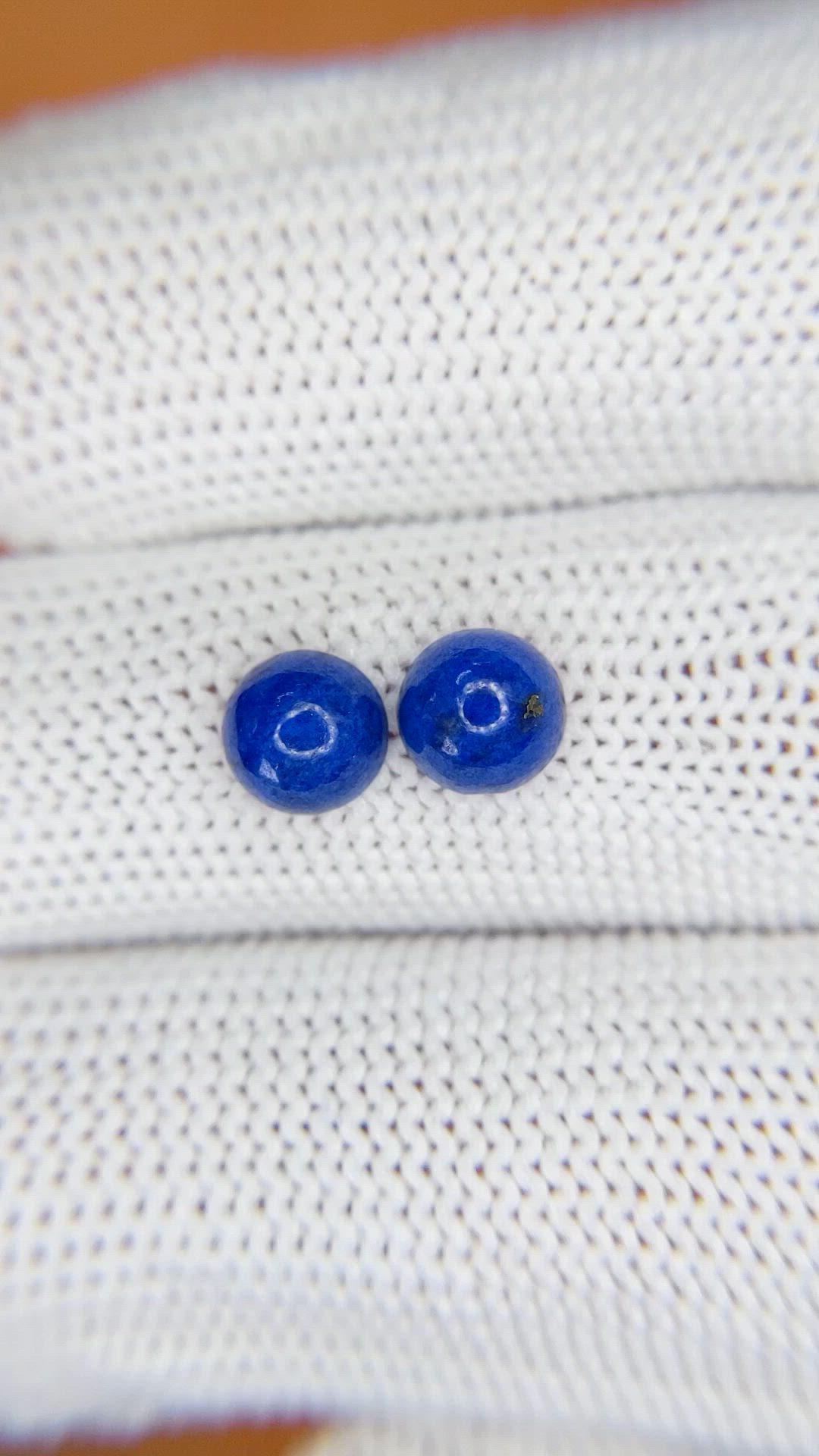 1.90 Ct.Tw.Total Carat Weight Cabochon Lapis Pair from Afghanistan Size Video
