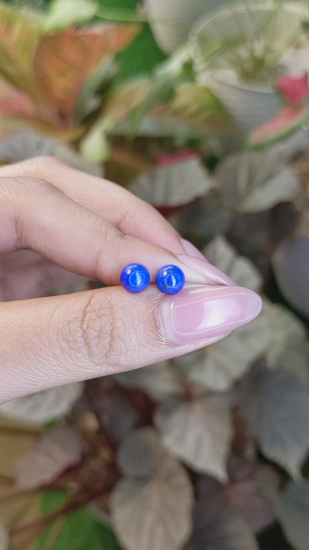 1.90 Ct.Tw.Total Carat Weight Cabochon Lapis Pair from Afghanistan Size Video