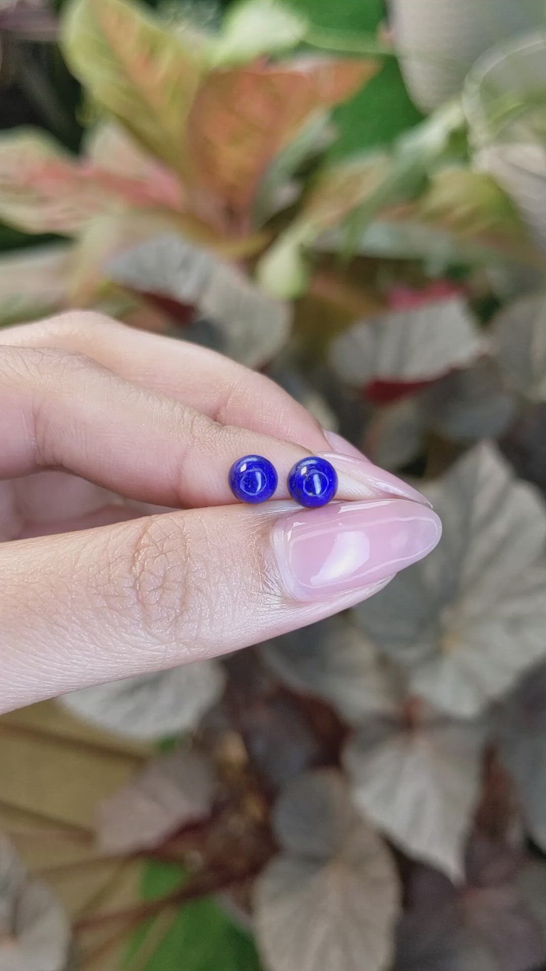 1.60&nbsp;Ct.Tw.Total Carat Weight Cabochon Lapis Pair from Afghanistan Size Video