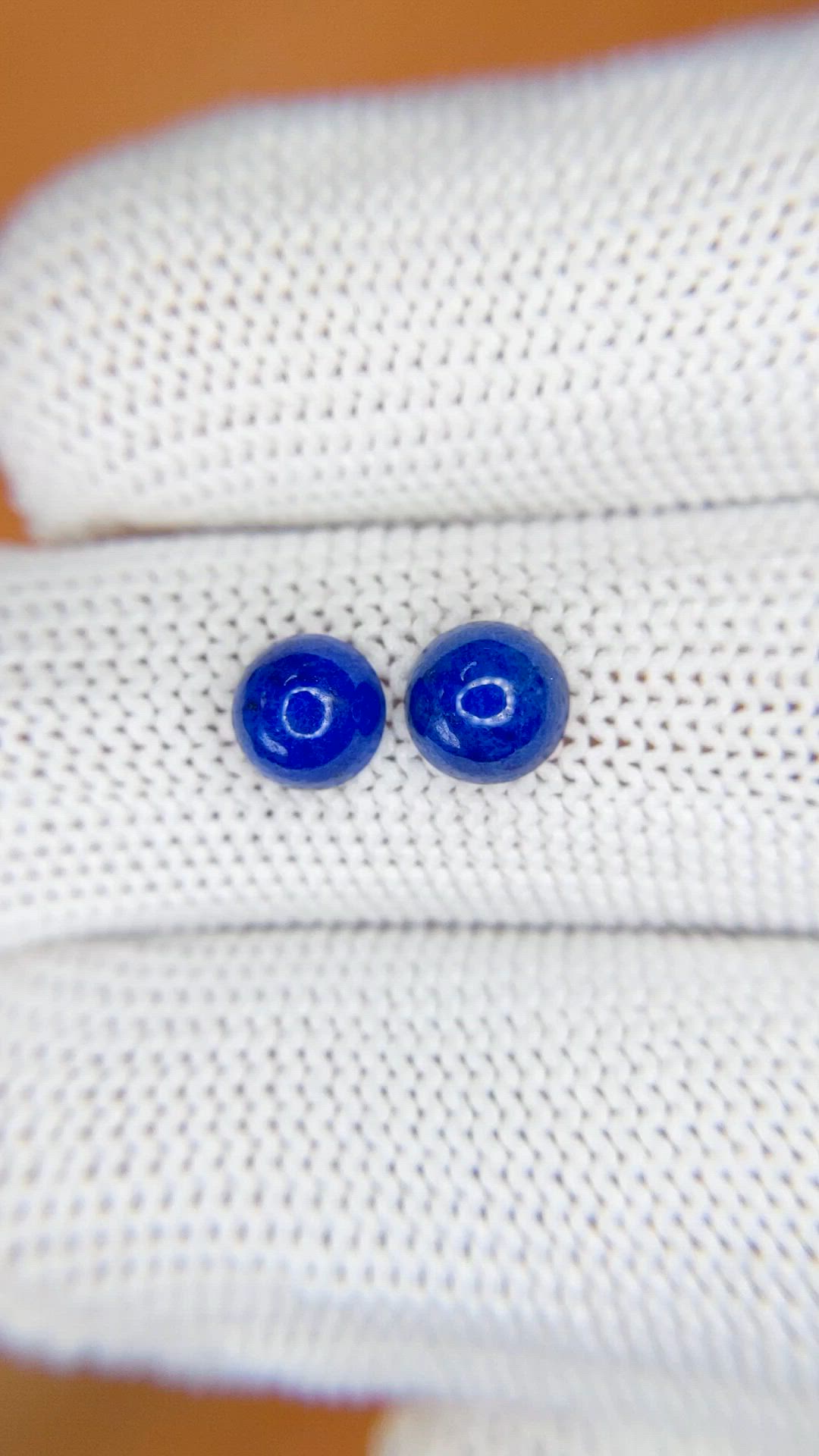 1.67&nbsp;Ct.Tw.Total Carat Weight Cabochon Lapis Pair from Afghanistan Size Video