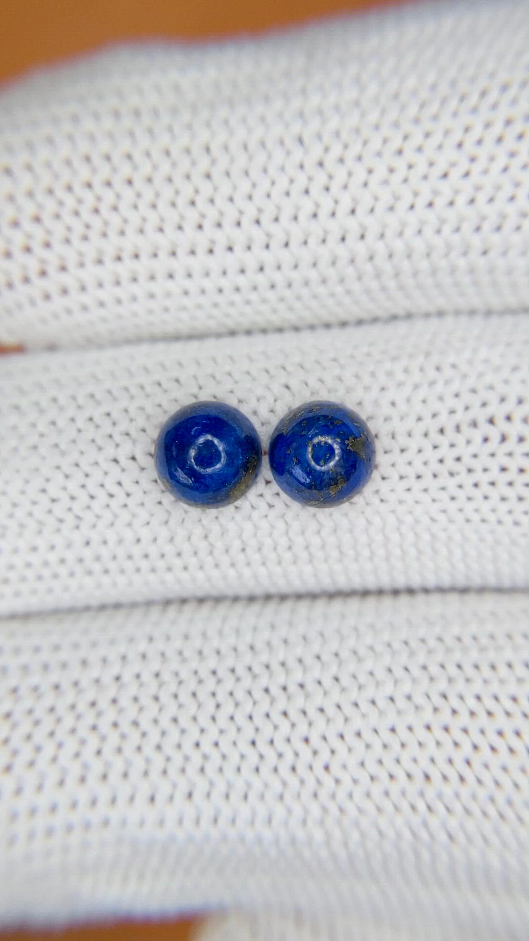 1.96&nbsp;Ct.Tw.Total Carat Weight Cabochon Lapis Pair from Afghanistan Size Video