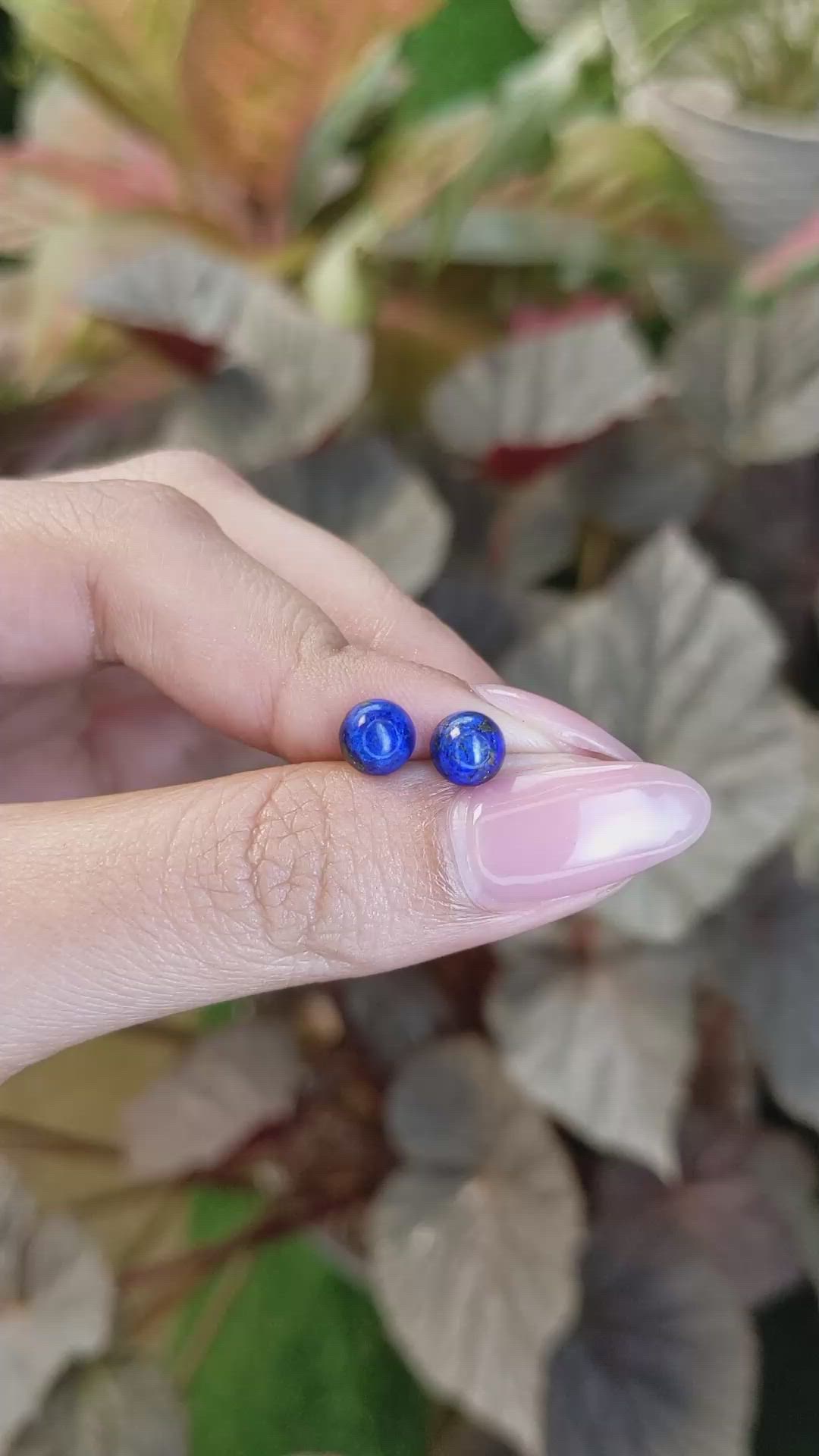 1.96&nbsp;Ct.Tw.Total Carat Weight Cabochon Lapis Pair from Afghanistan Size Video