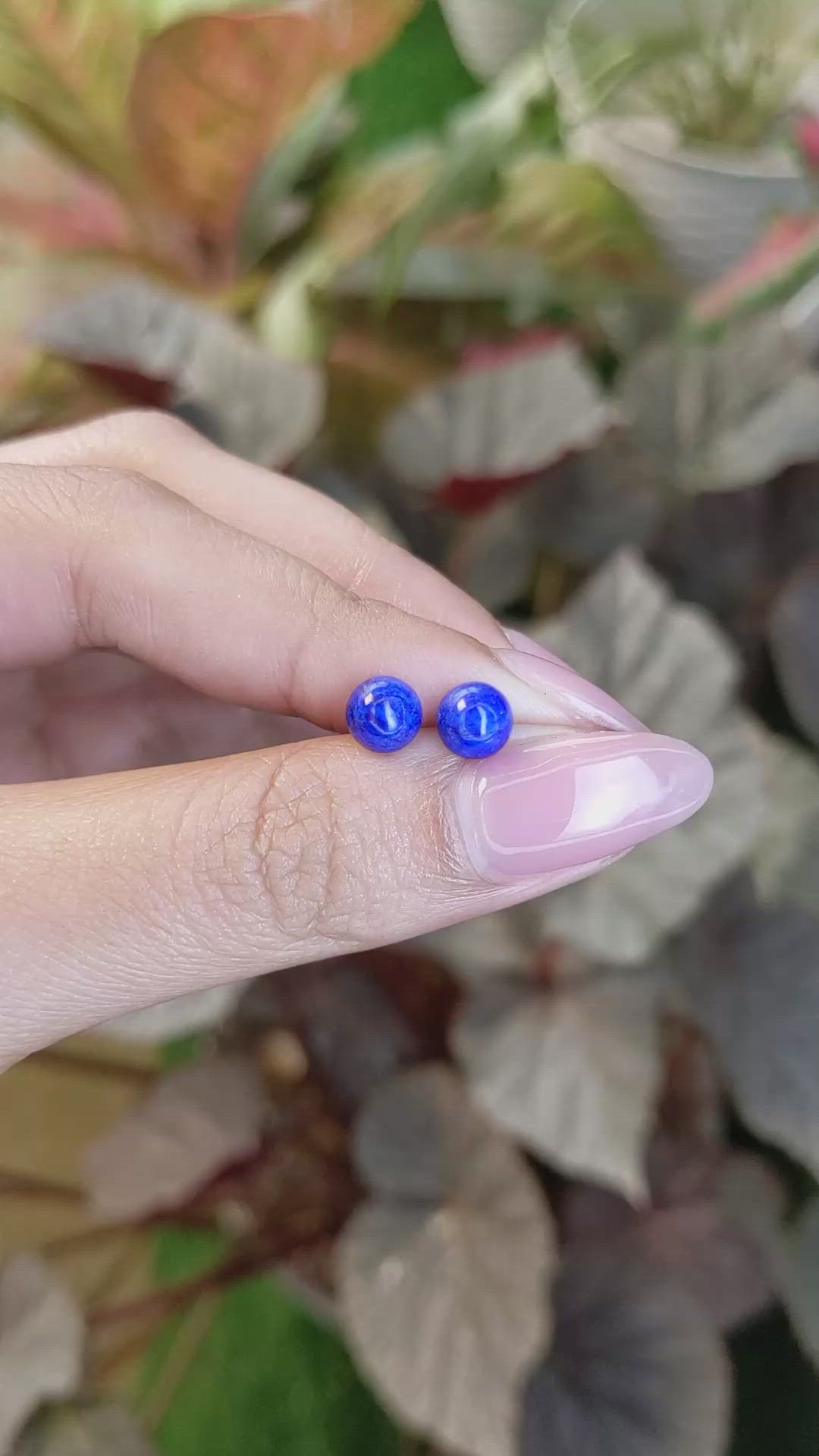 1.88&nbsp;Ct.Tw.Total Carat Weight Cabochon Lapis Pair from Afghanistan Size Video
