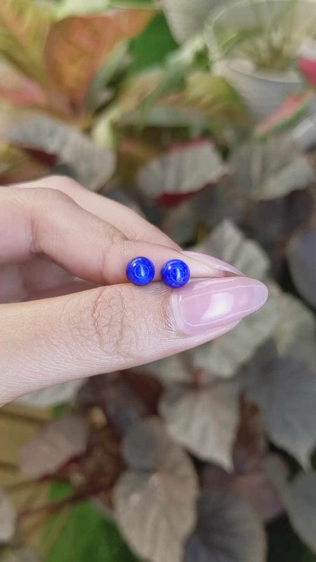 1.95&nbsp;Ct.Tw.Total Carat Weight Cabochon Lapis Pair from Afghanistan Size Video