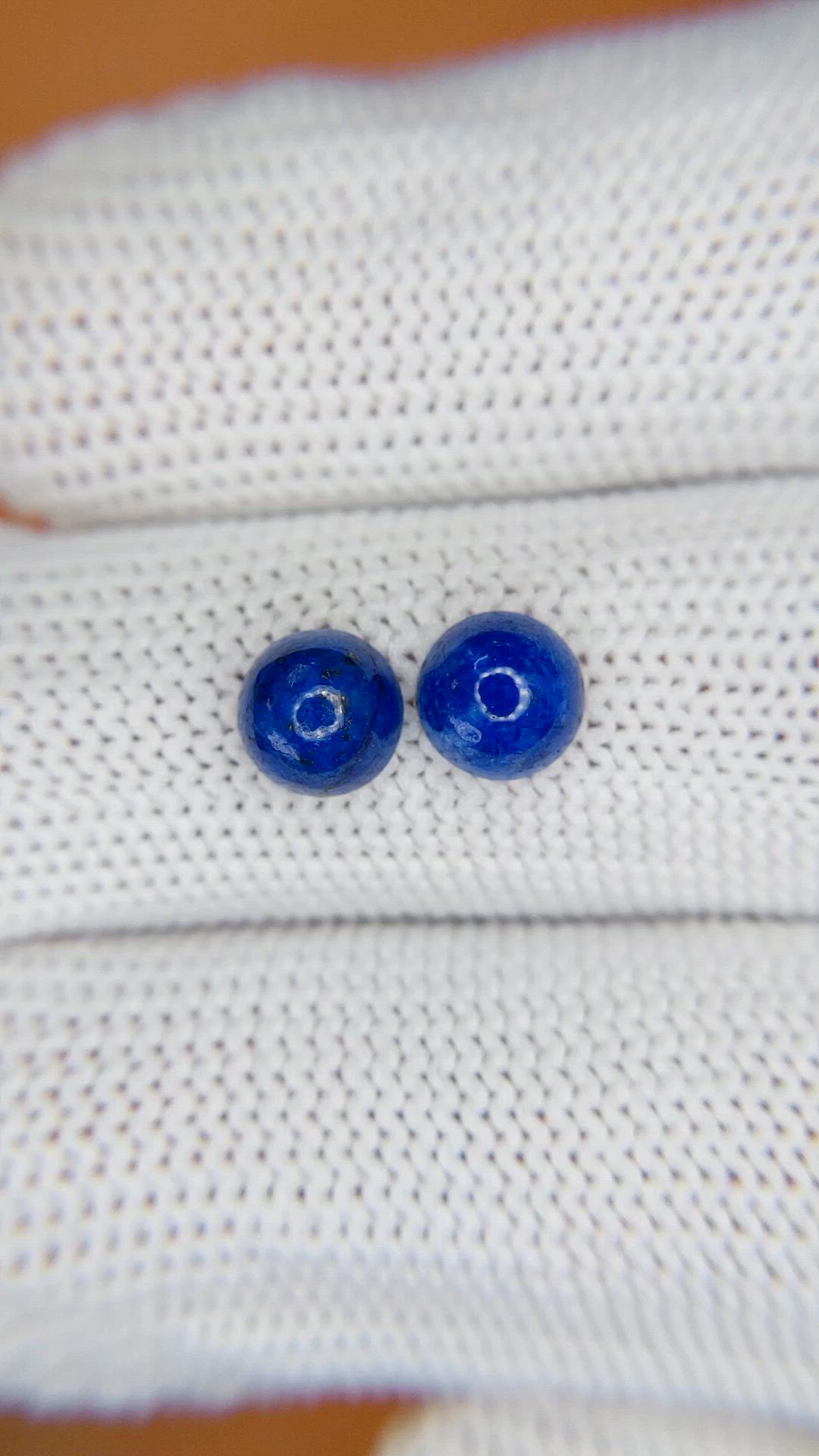 1.87&nbsp;Ct.Tw.Total Carat Weight Cabochon Lapis Pair from Afghanistan Size Video