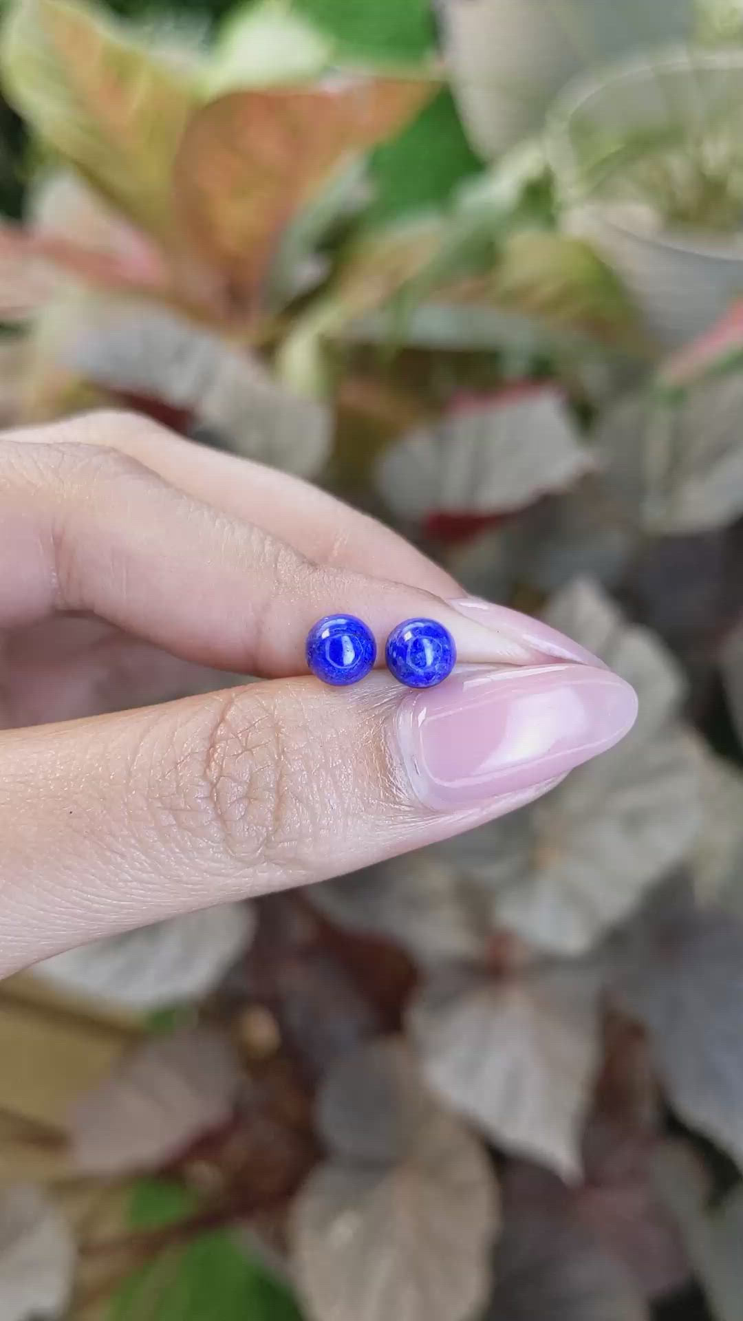 1.77&nbsp;Ct.Tw.Total Carat Weight Cabochon Lapis Pair from Afghanistan Size Video